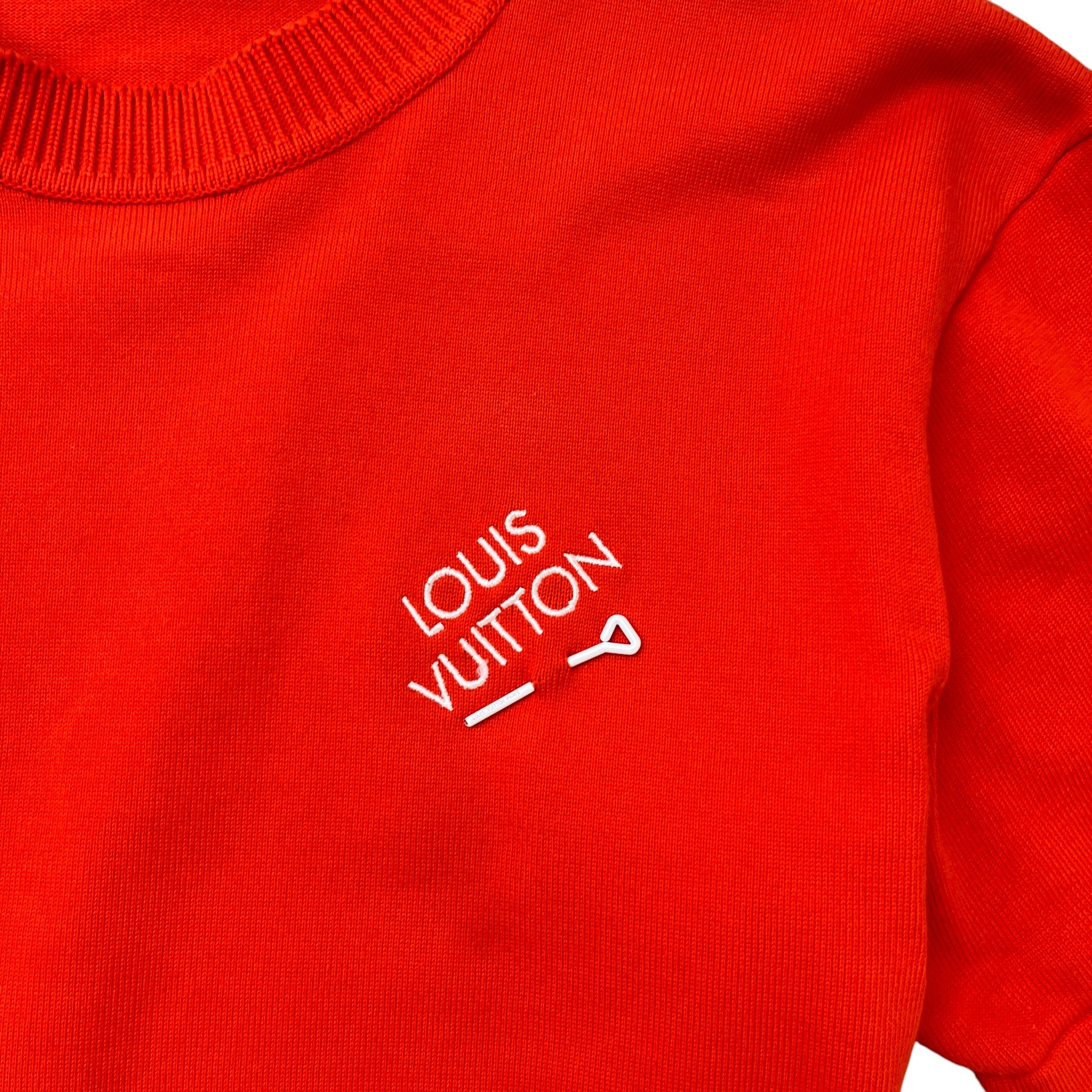 Men's Embroidered Signature T-Shirt Red Size S - Image 5
