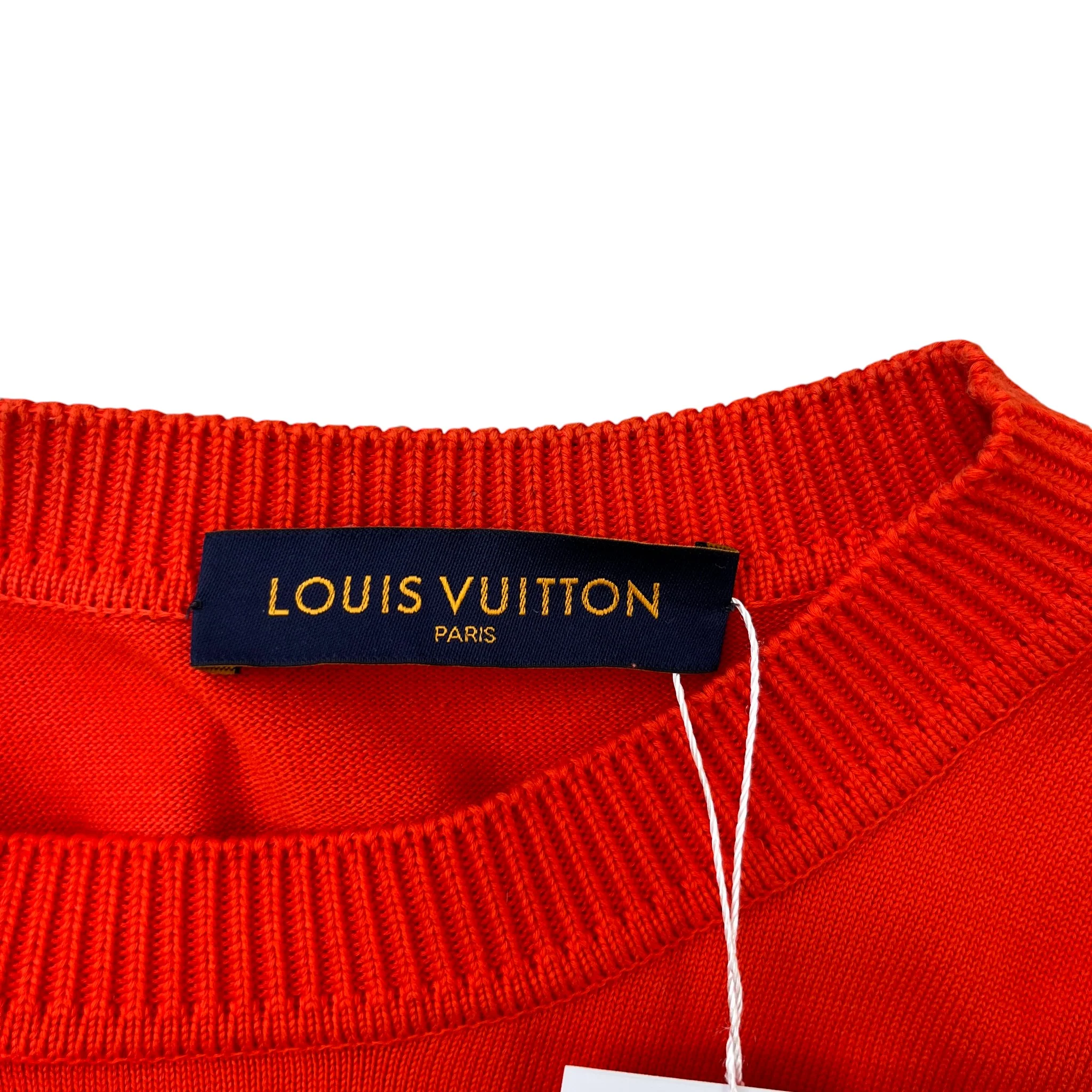 Men's Embroidered Signature T-Shirt Red Size S - Image 7