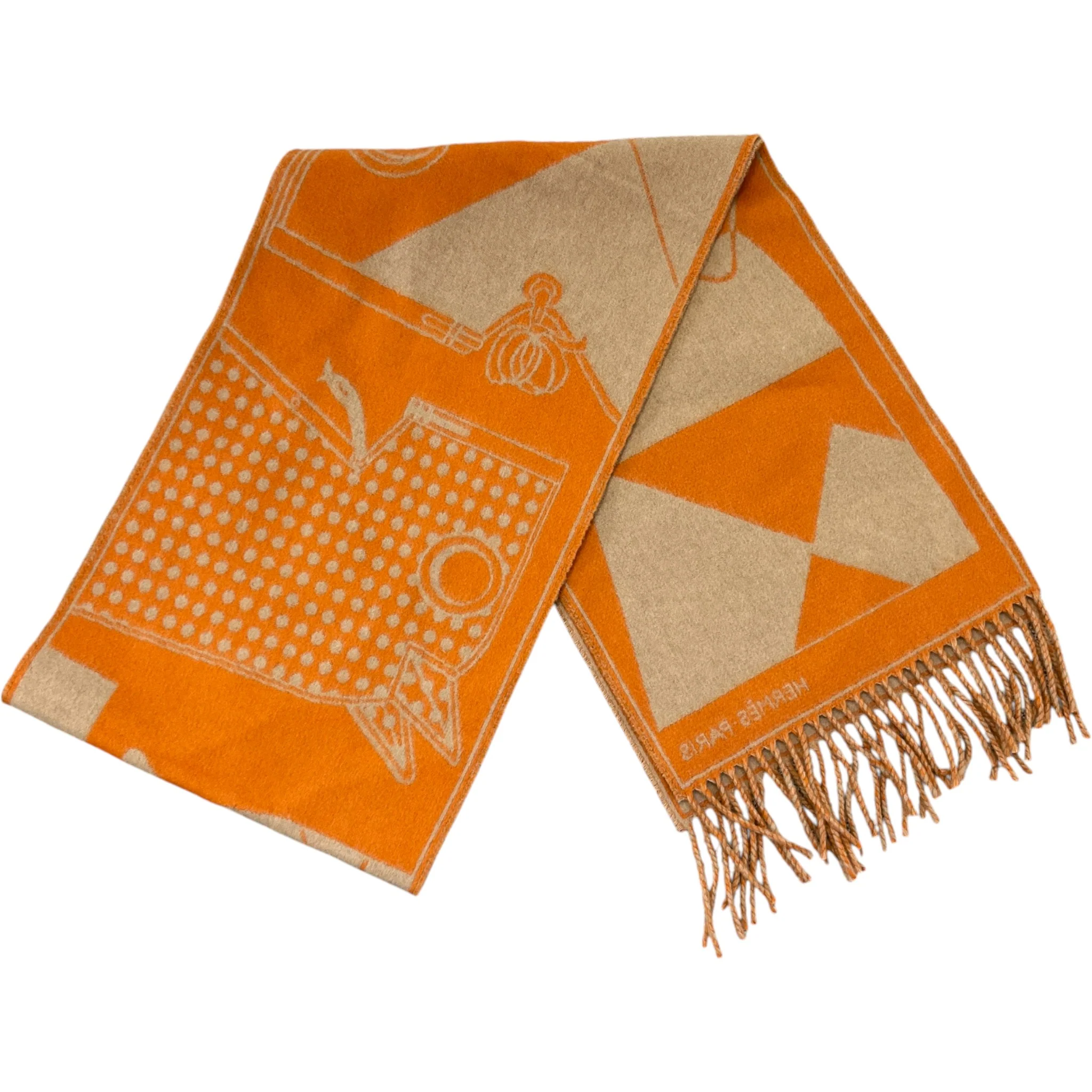Men's Equestrian Tête-À-Tête Scarf Orange - Image 4