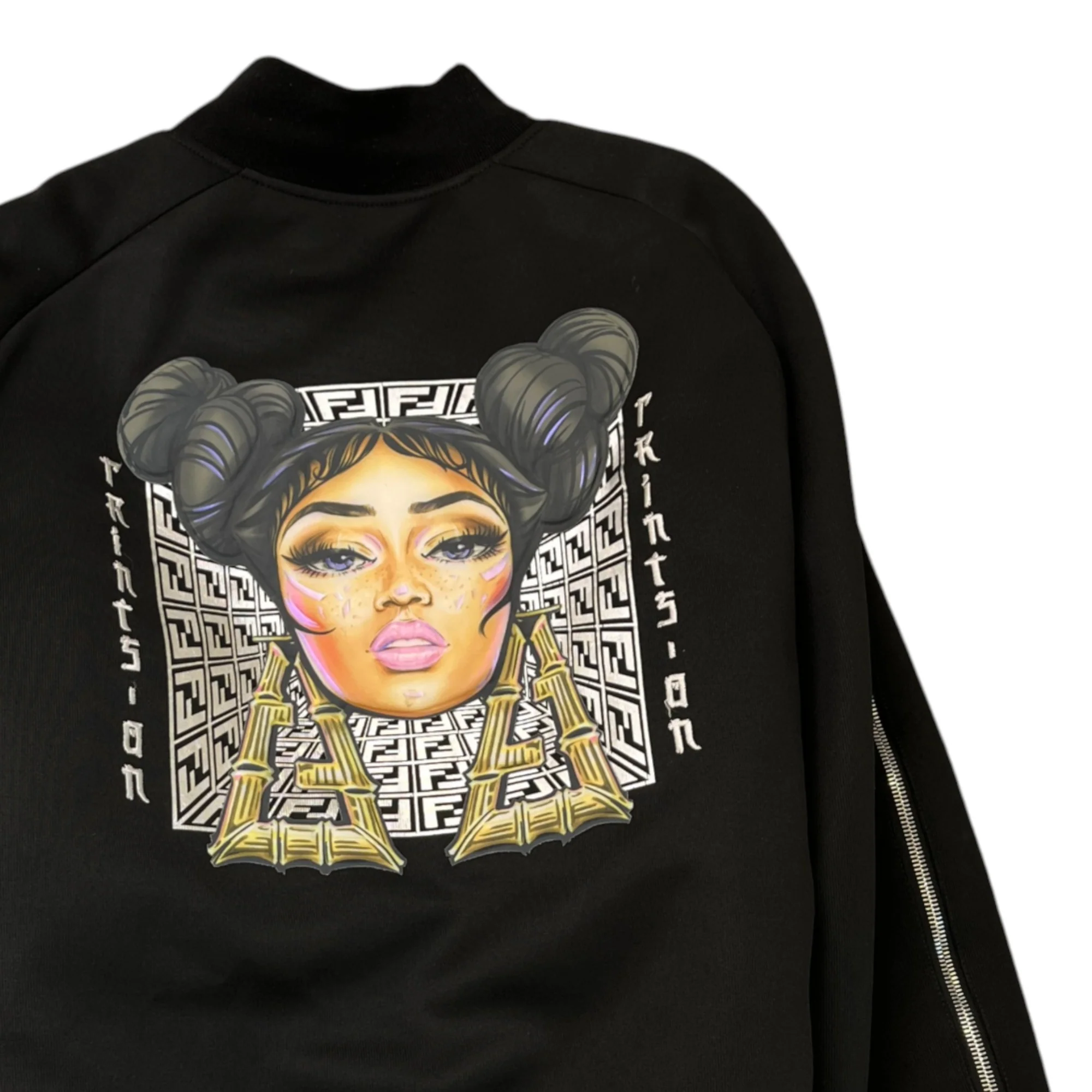 Men's Fendi X Nicki Minaj Bomber Jacket Black Size IT 46 / S - Image 3