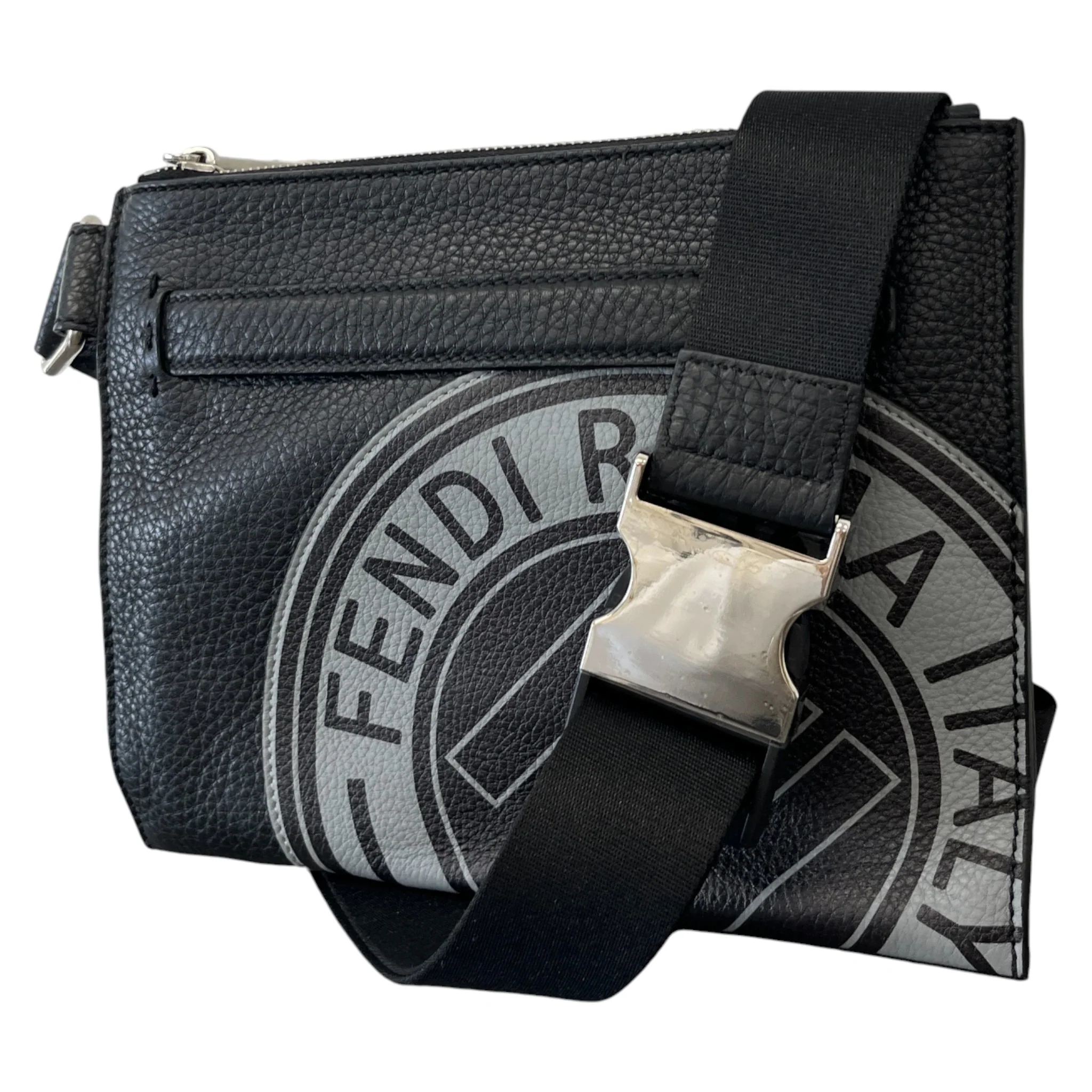 Men's Ff Circle Messenger Bag Black - Image 4