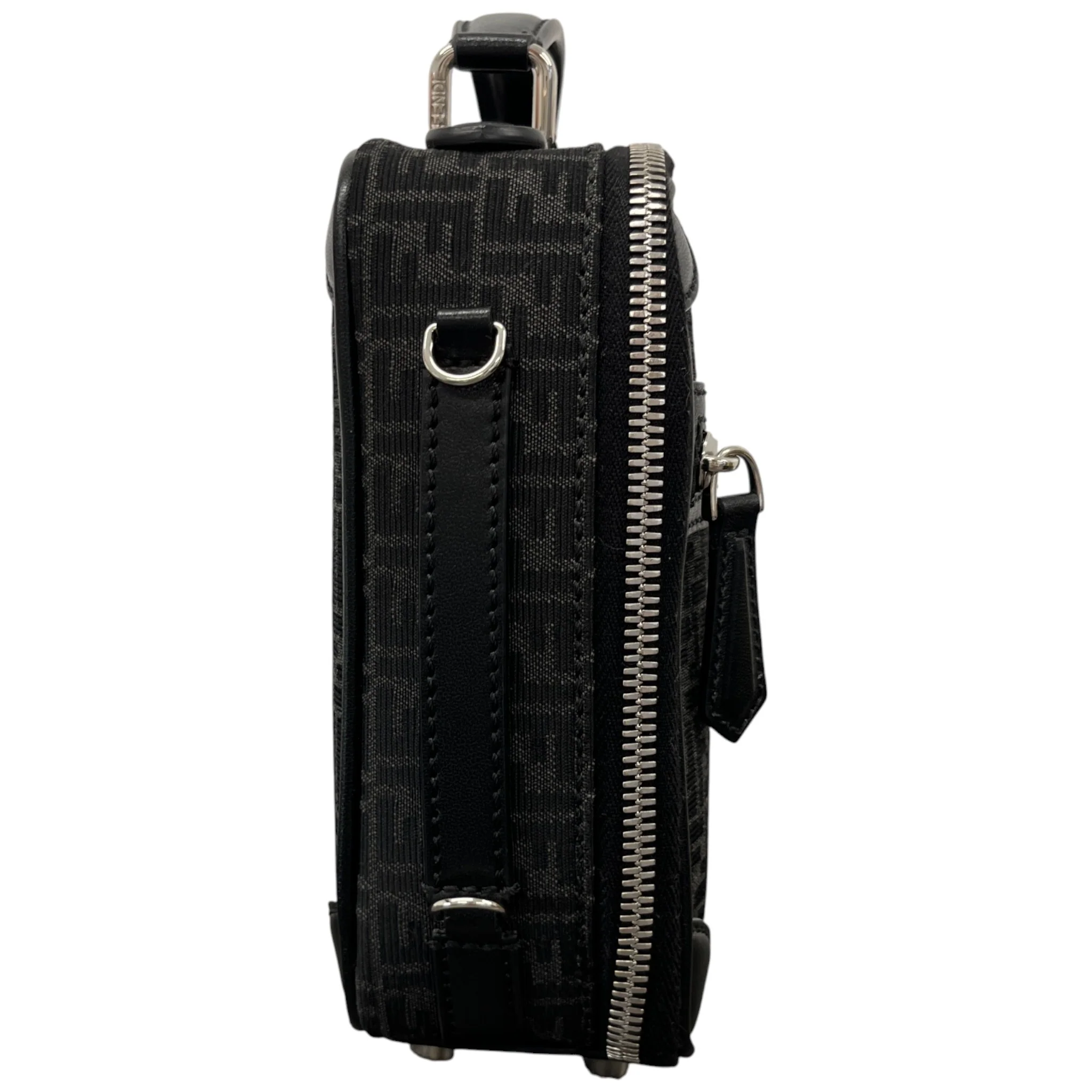 Men's Ff Jacquard Mini Trolley Bag Black - Image 6