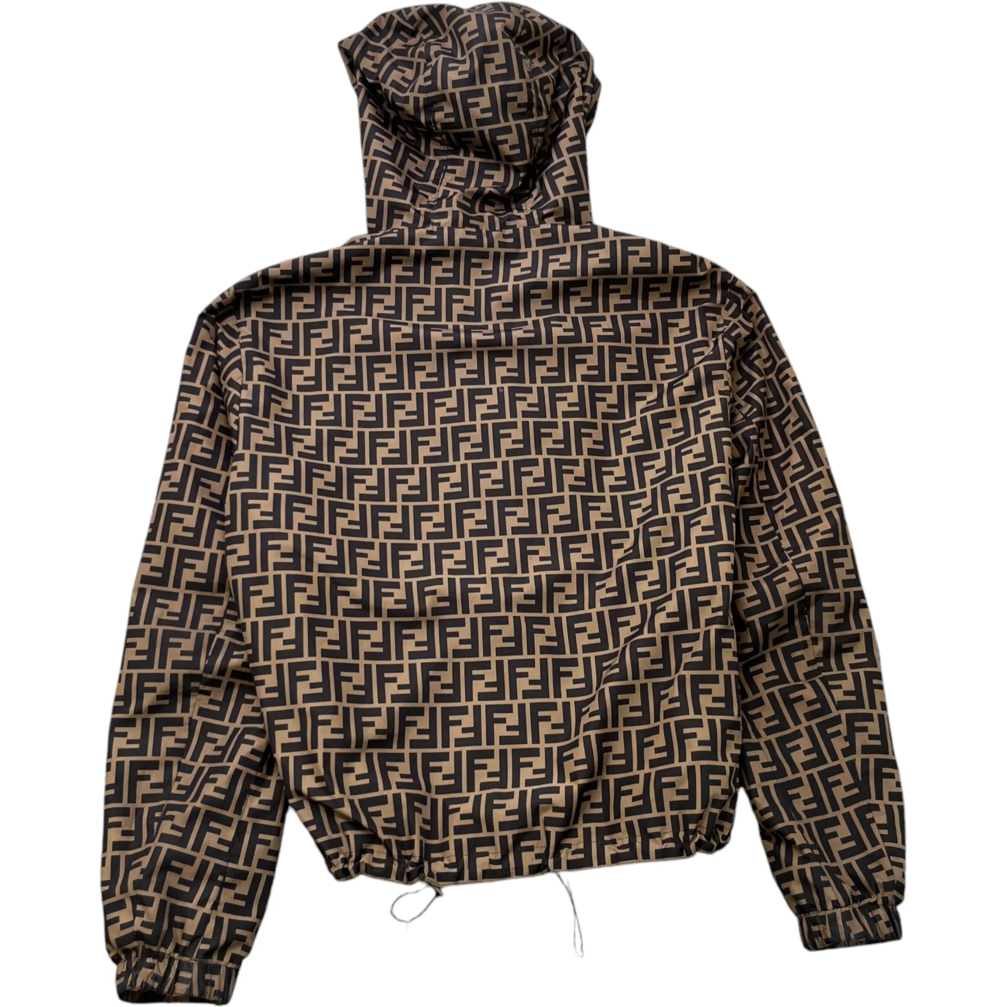Men's Ff Zucca Reversible Hooded Windbreaker Brown Size IT 46 / S - Image 4