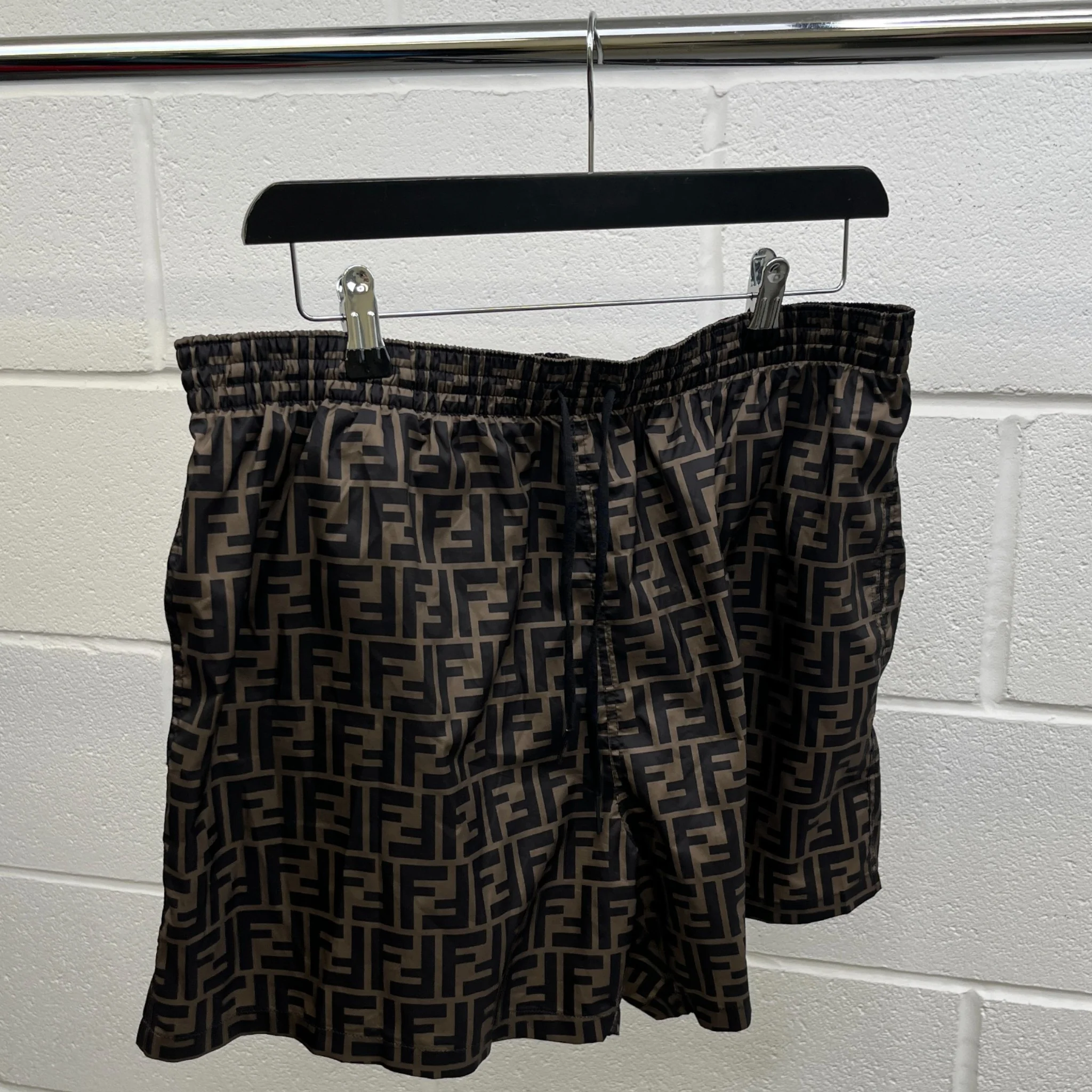 Men's Ff Zucca Swim Shorts Brown Size XXXL - Image 8