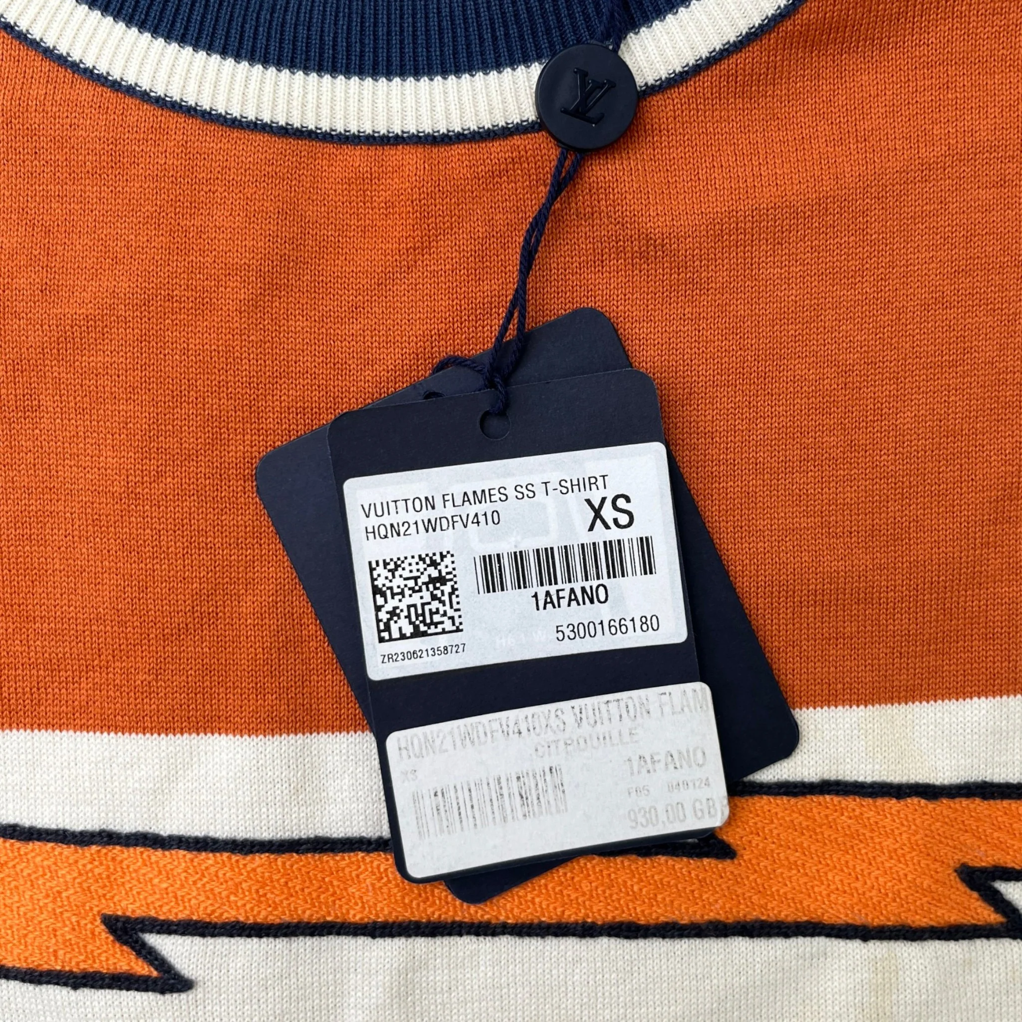 Men's Flames Logo T-Shirt Orange Size XS - Image 6