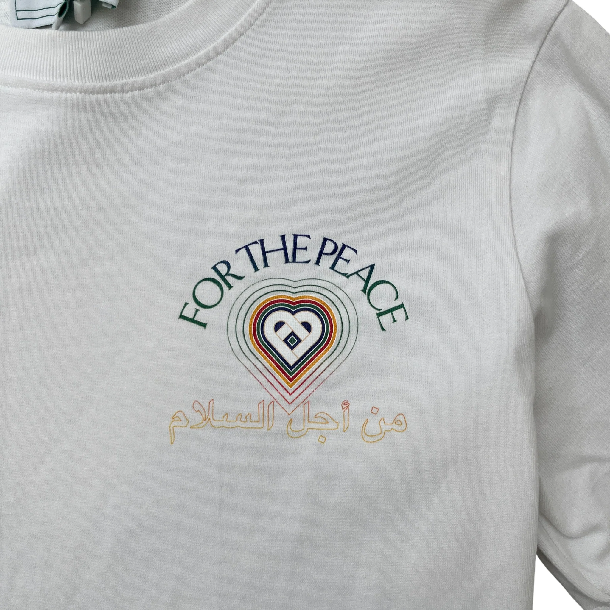 Men's For The Peace T-Shirt White Size L - Image 5