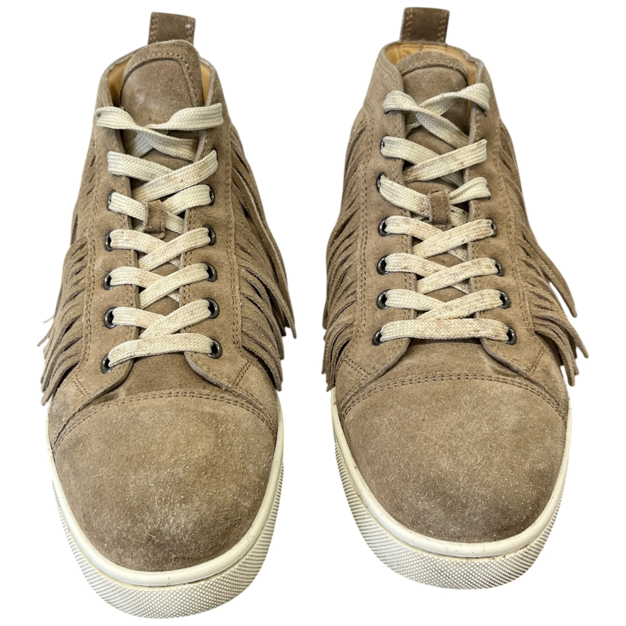 Men's Fringe Trim High Trainers Beige Size EU 41.5 / UK 7.5 - Image 6