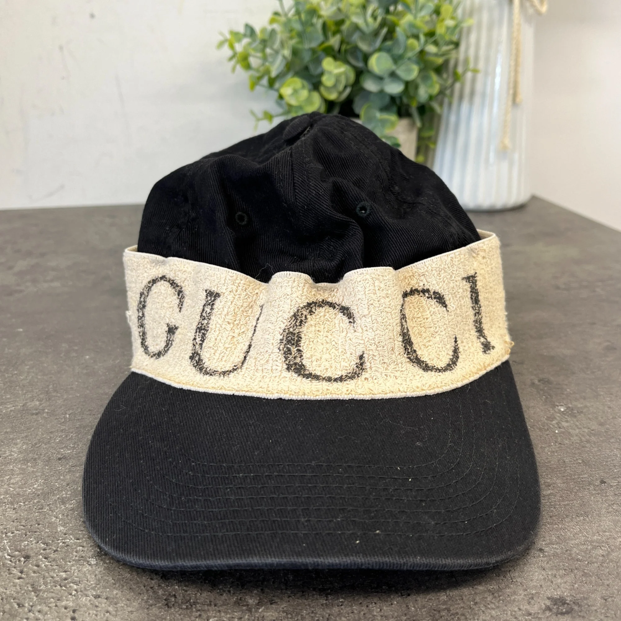 Men's Gabardine Gucci Headband Hat Black Size M - Image 9