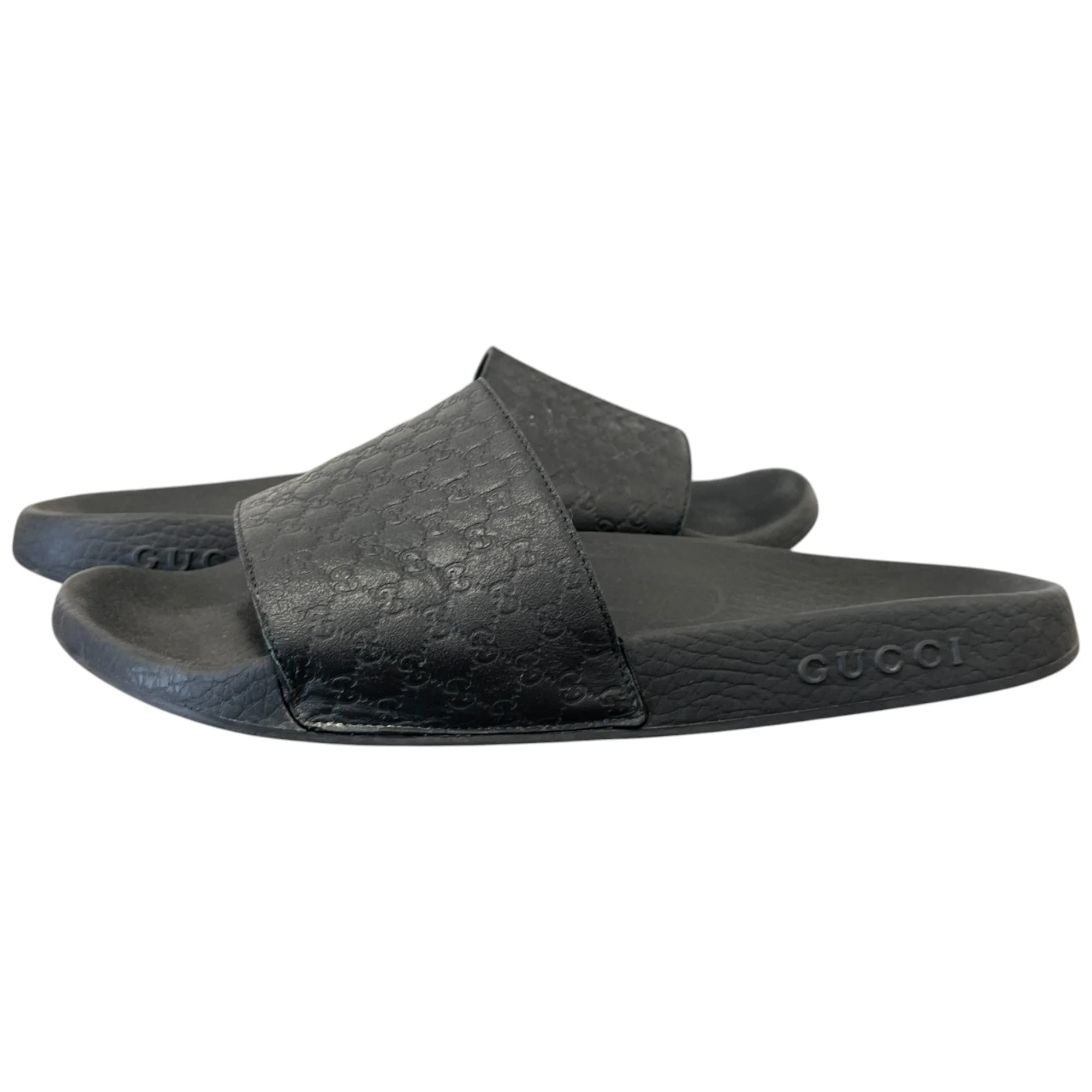 Men's Gg Embossed Logo Slides Black Size EU 41 / UK 7 - Image 3