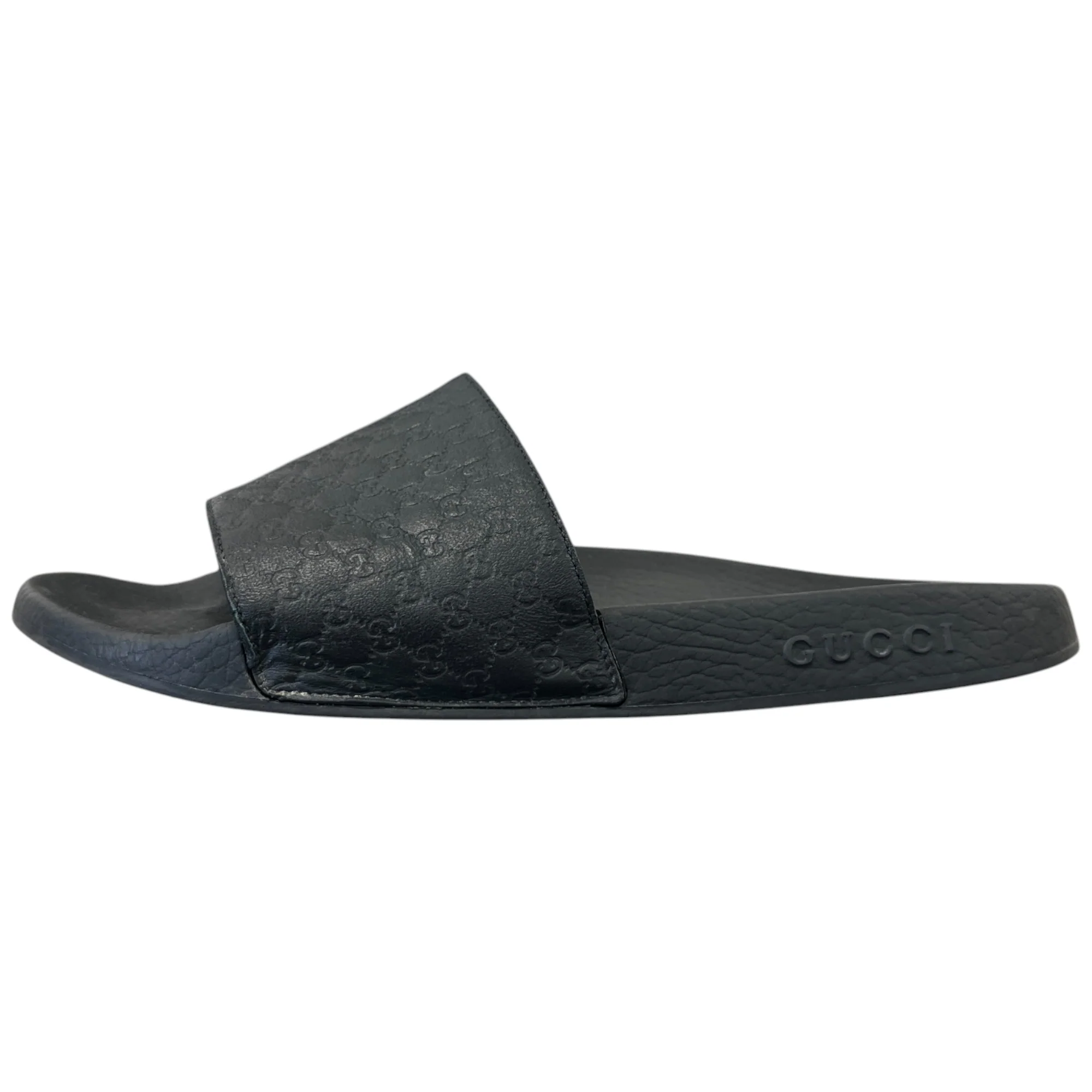 Men's Gg Embossed Logo Slides Black Size EU 41 / UK 7 - Image 5
