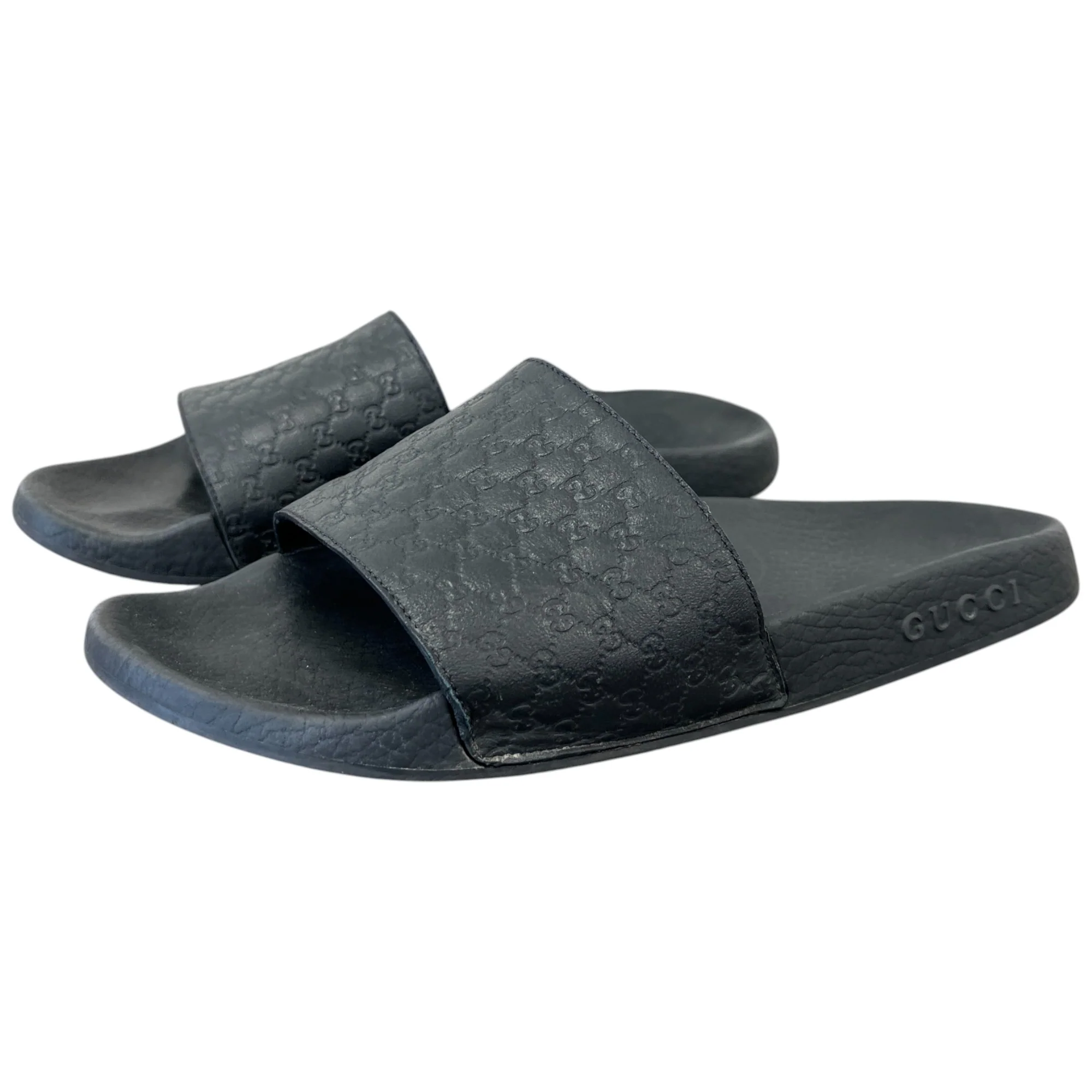 Men's Gg Embossed Logo Slides Black Size EU 41 / UK 7 - Image 8