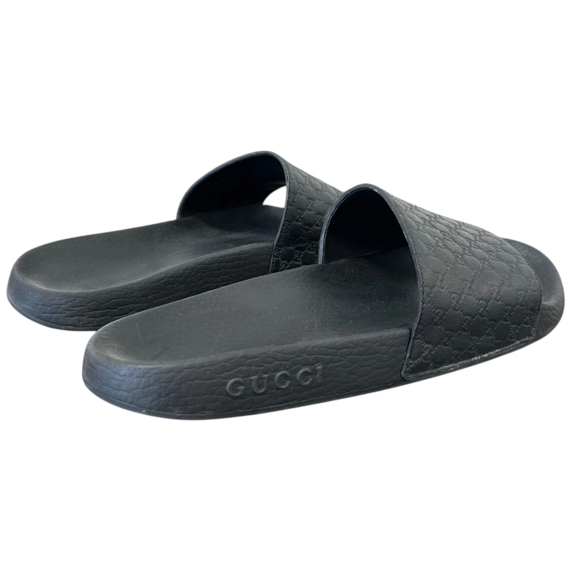 Men's Gg Embossed Logo Slides Black Size EU 41 / UK 7 - Image 9