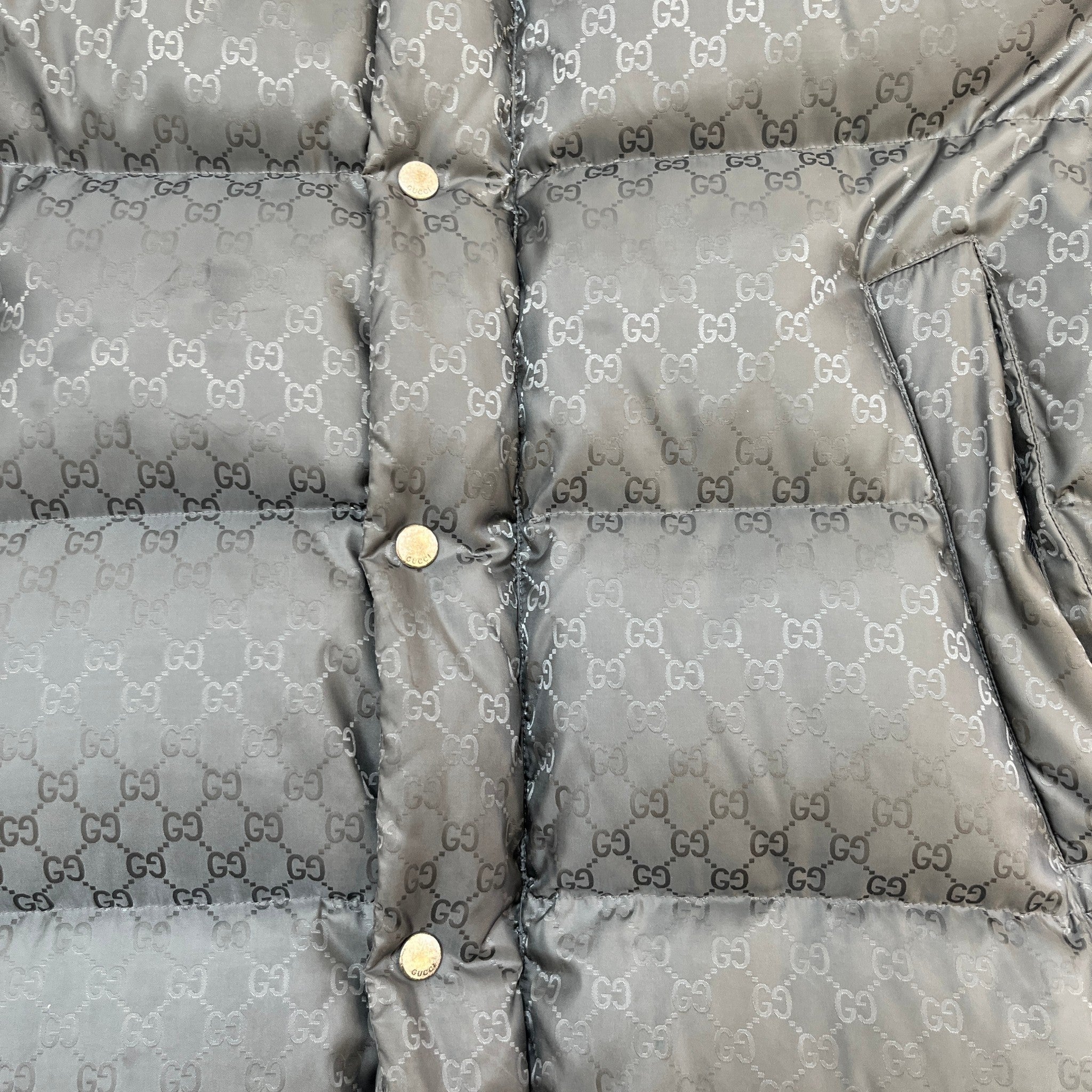 Men's Gg Jacquard Down Jacket Grey Size IT 44 / XS - Image 6