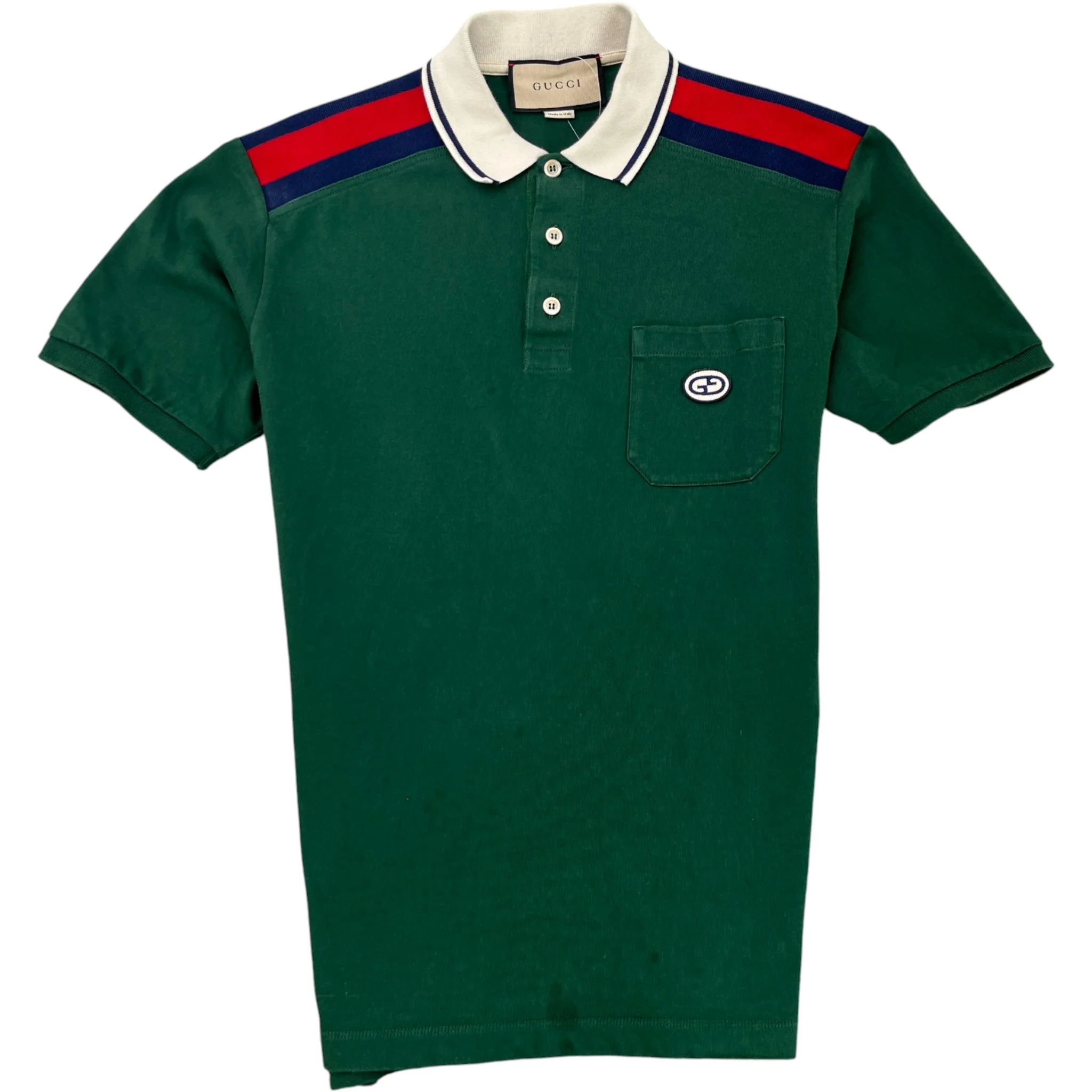 Men's Gg Pocket Logo Polo Shirt Green Size S