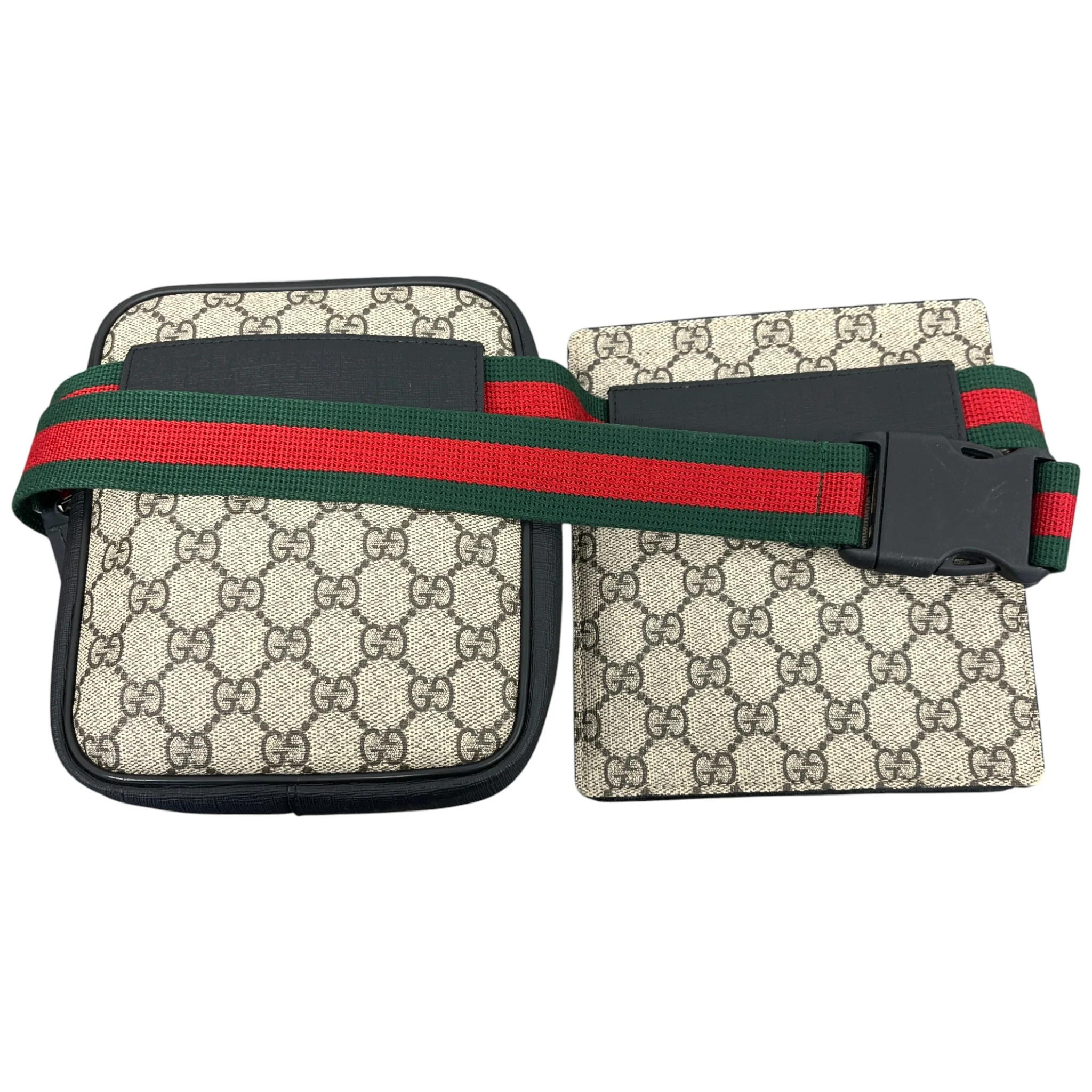 Men's Gg Supreme Double Belt Bag Beige - Image 4