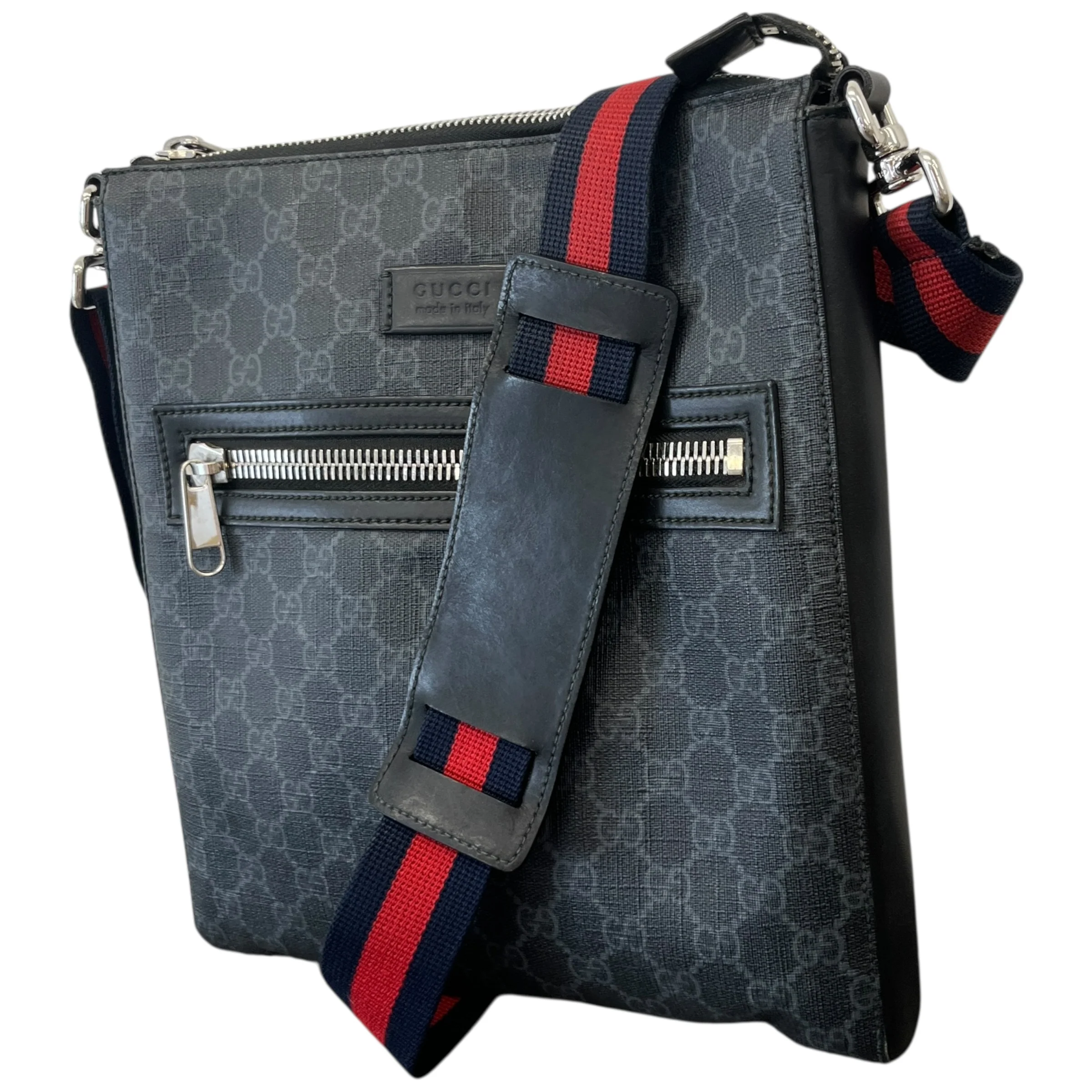 Men's Gg Supreme Large Messenger Bag Black - Image 4