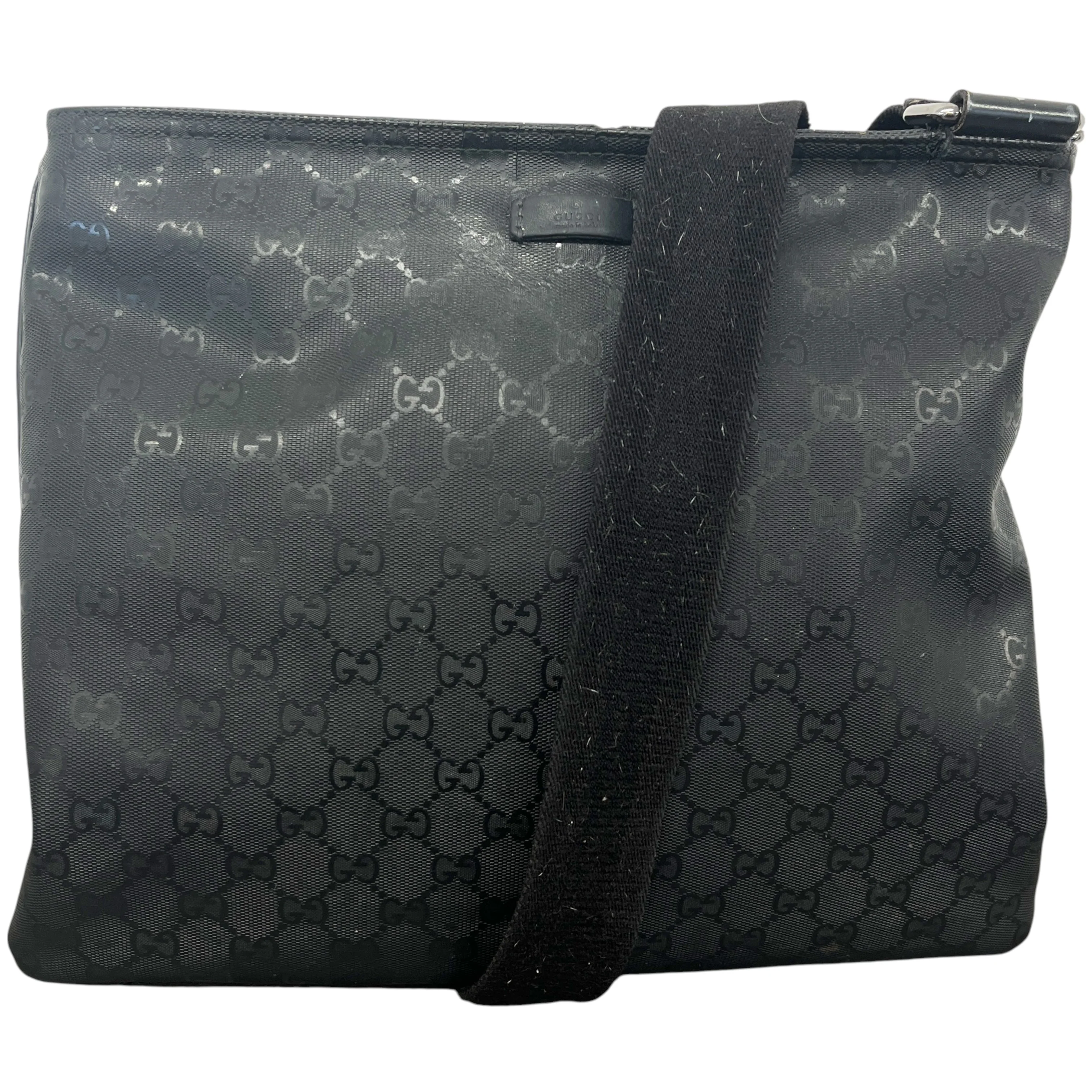 Men's Gg Supreme Large Messenger Bag Black