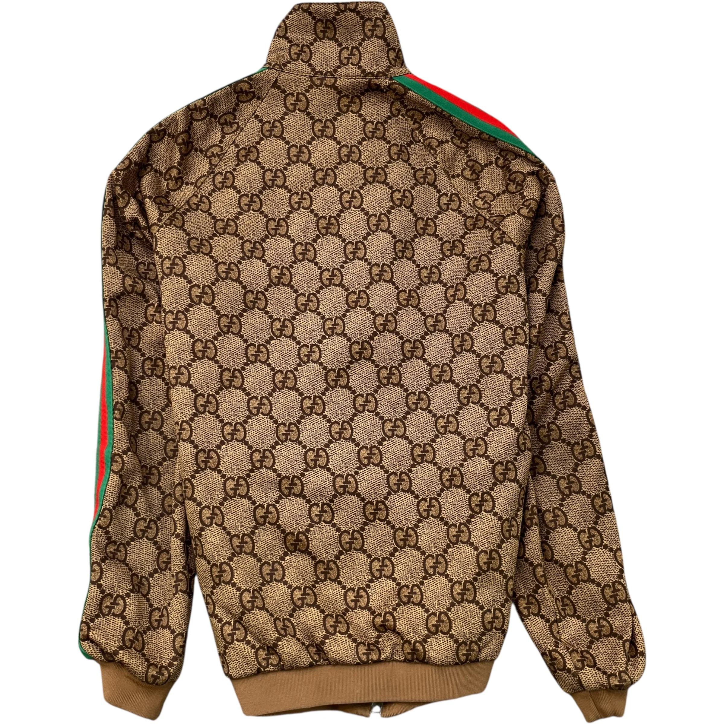 Men's Gg Supreme Web Track Jacket Brown Size S - Image 2