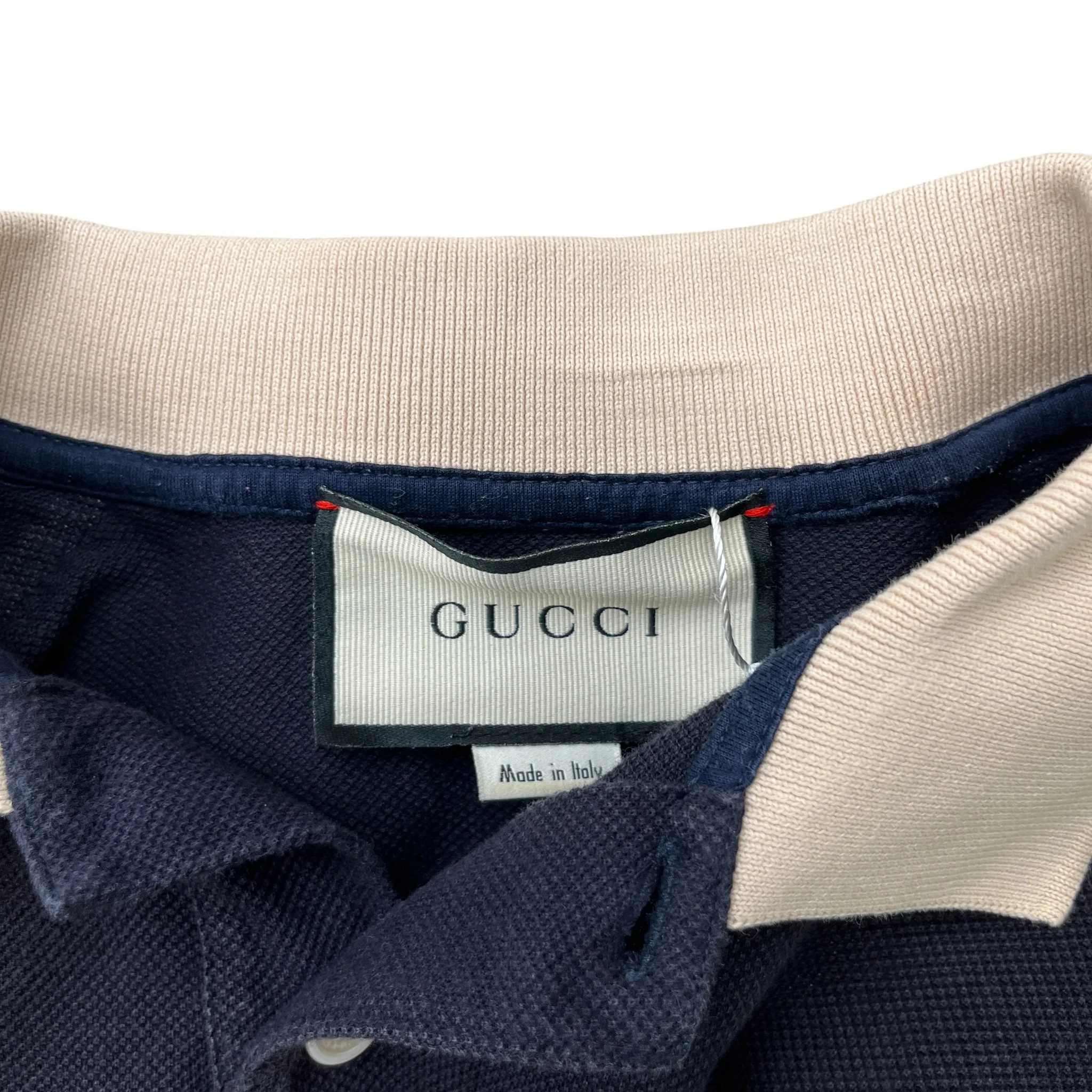 Men's Gg Tape Logo T-Shirt Navy Size L - Image 7