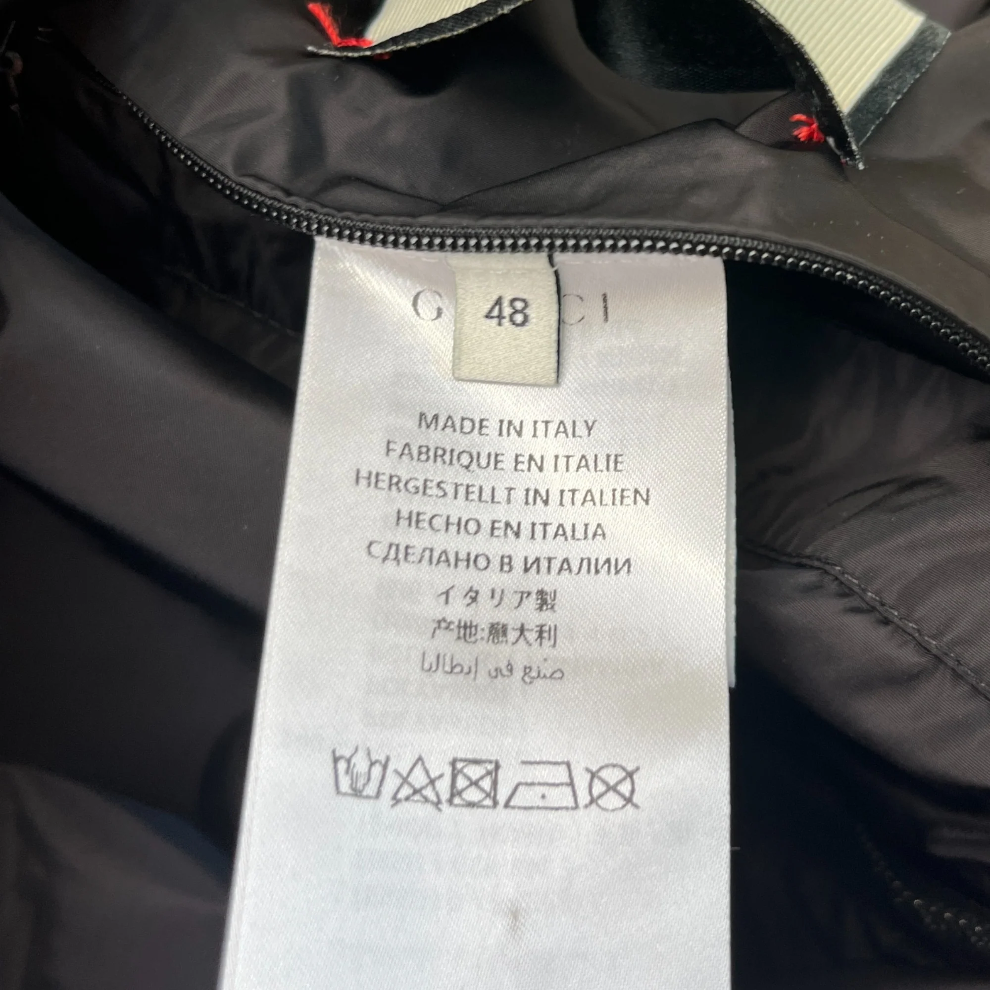 Men's Gg Zip Up Logo Print Windbreaker Black Size IT 48 / M - Image 11