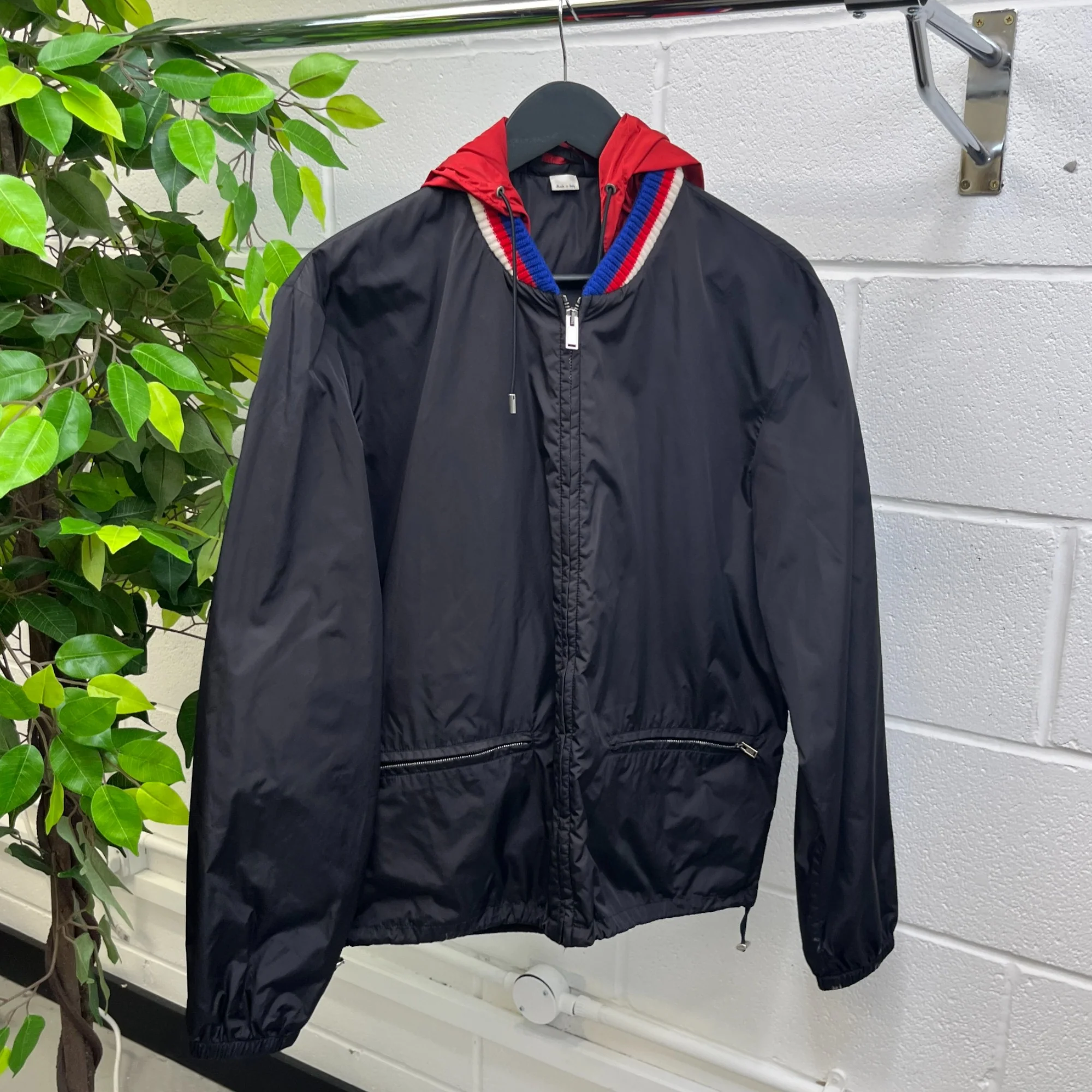 Men's Gg Zip Up Logo Print Windbreaker Black Size IT 48 / M - Image 12