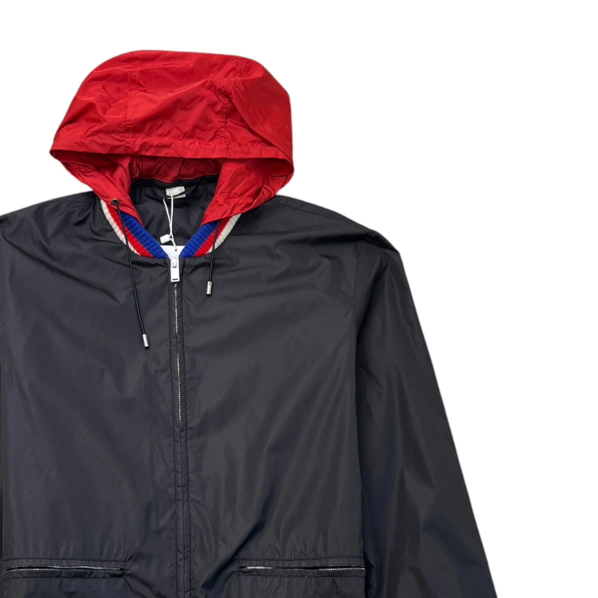 Men's Gg Zip Up Logo Print Windbreaker Black Size IT 48 / M - Image 3