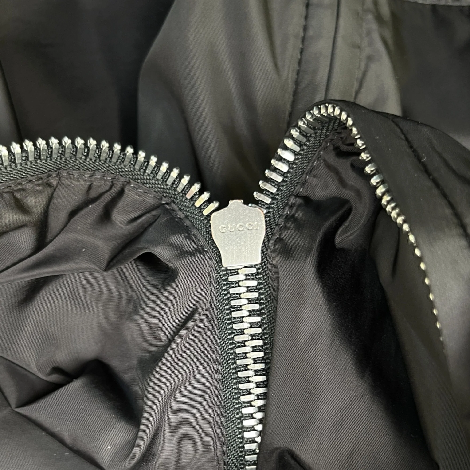 Men's Gg Zip Up Logo Print Windbreaker Black Size IT 48 / M - Image 8
