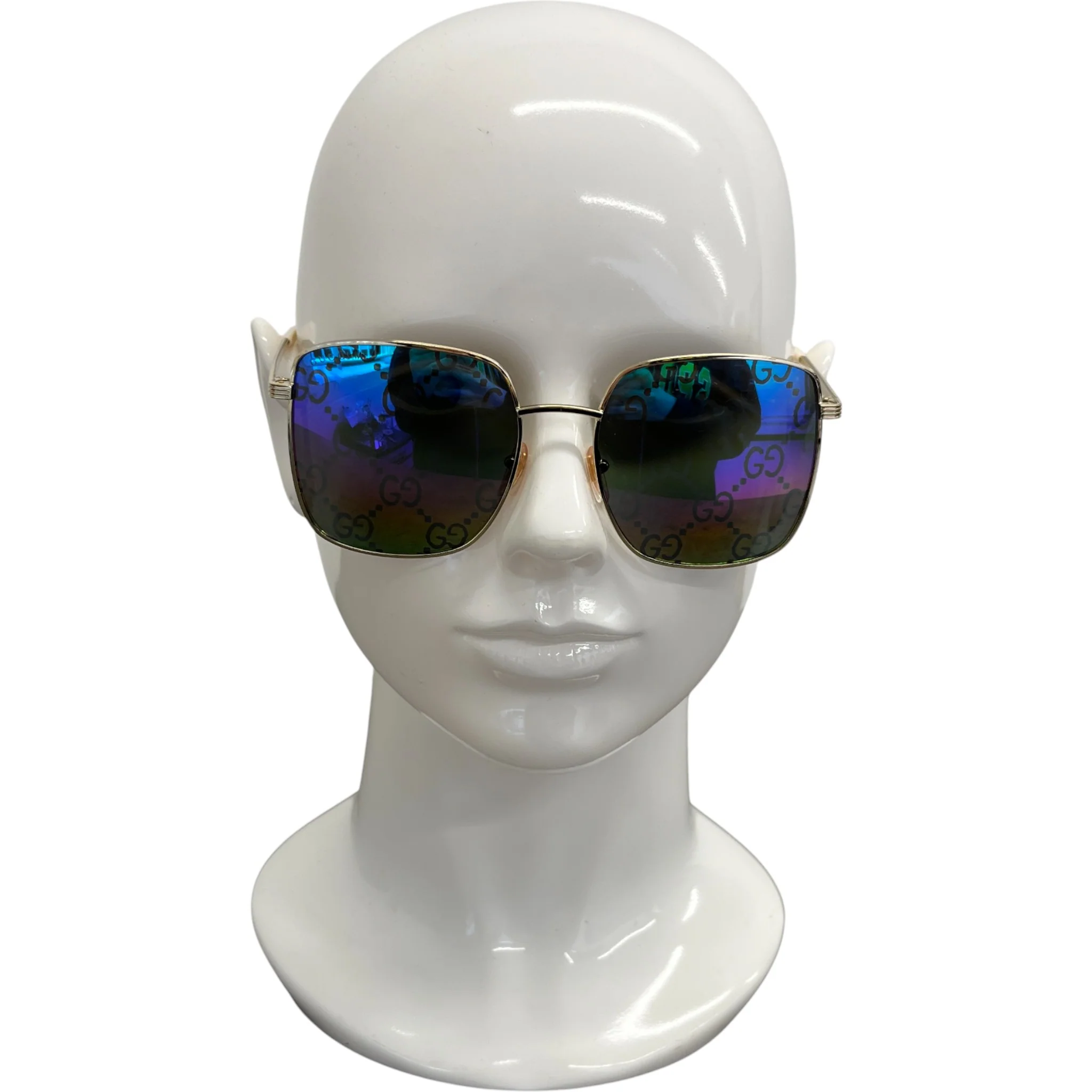 Men's Gg0802S Rainbow Monogram Sunglasses Gold - Image 2