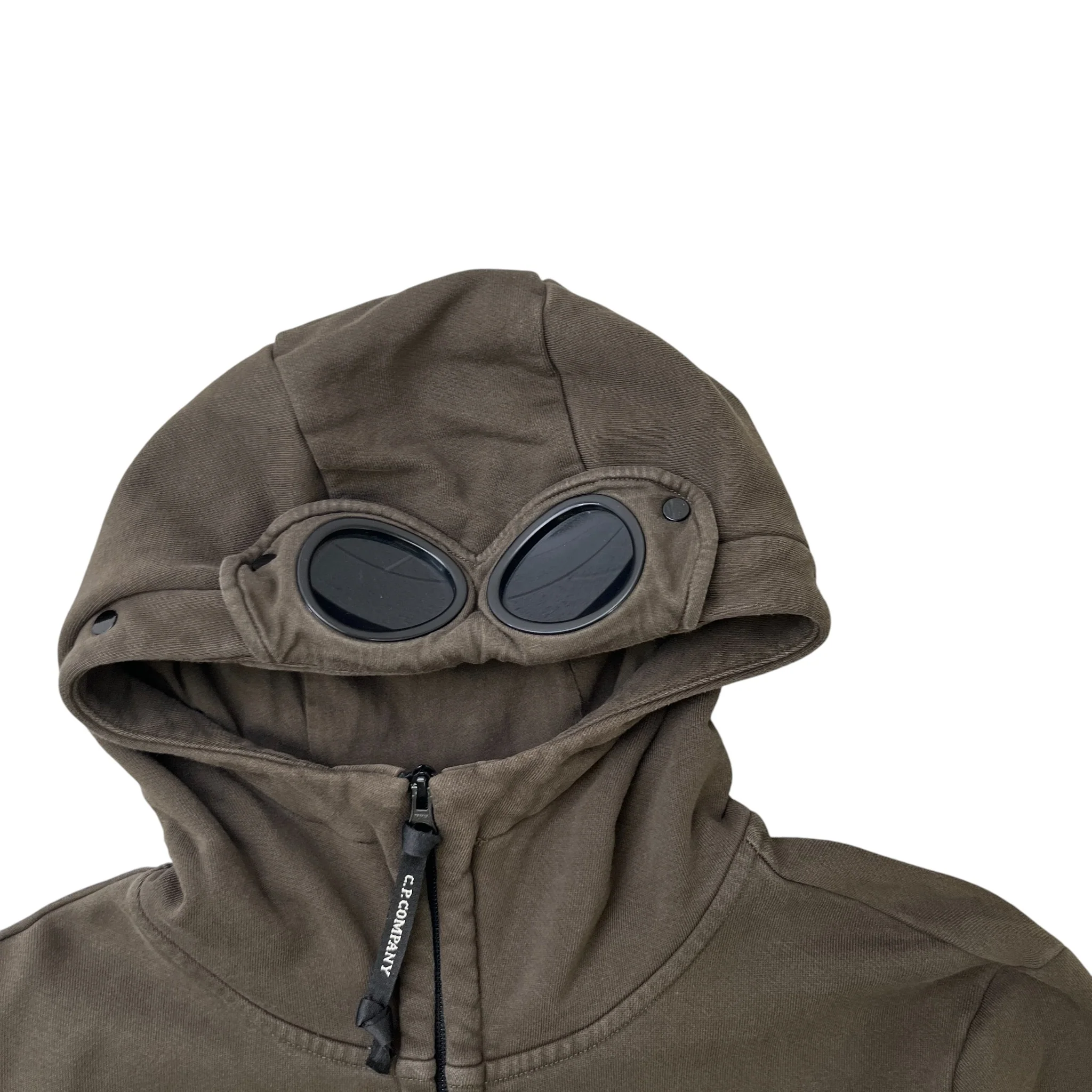 Men's Goggle Full-Zip Hoodie Khaki Size XL - Image 5