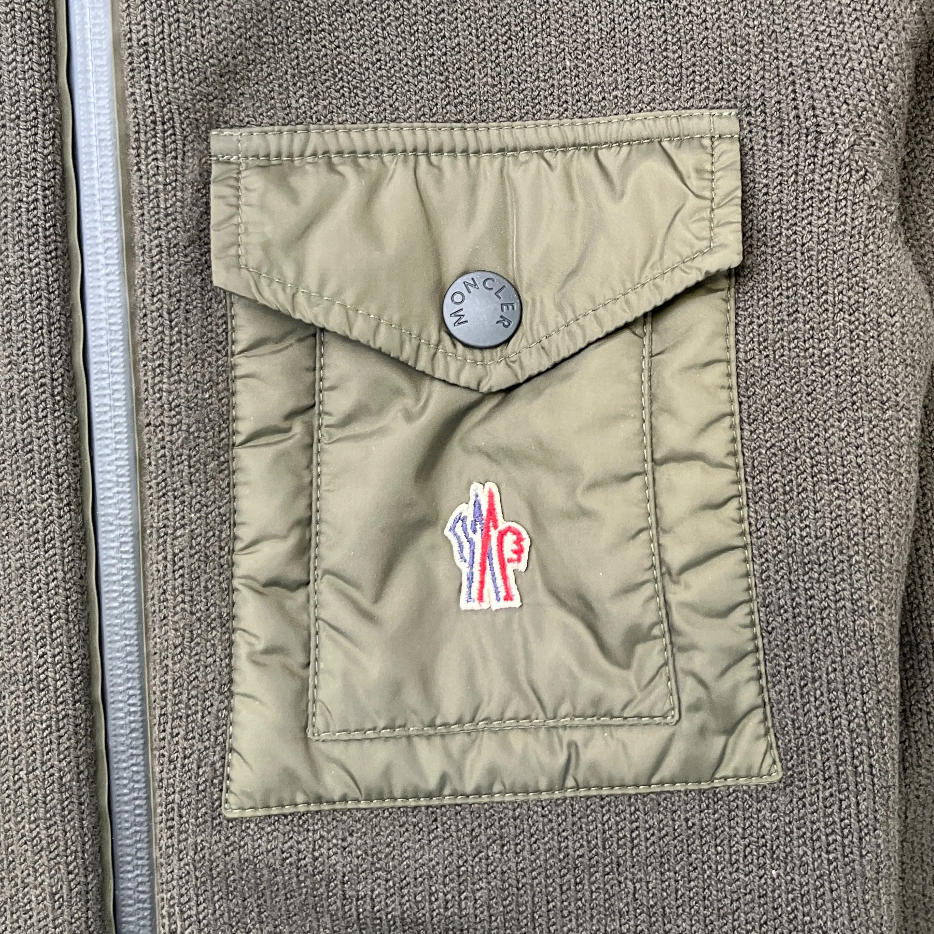 Men's Grenoble Maglione Tricot Jacket Khaki Size M - Image 5