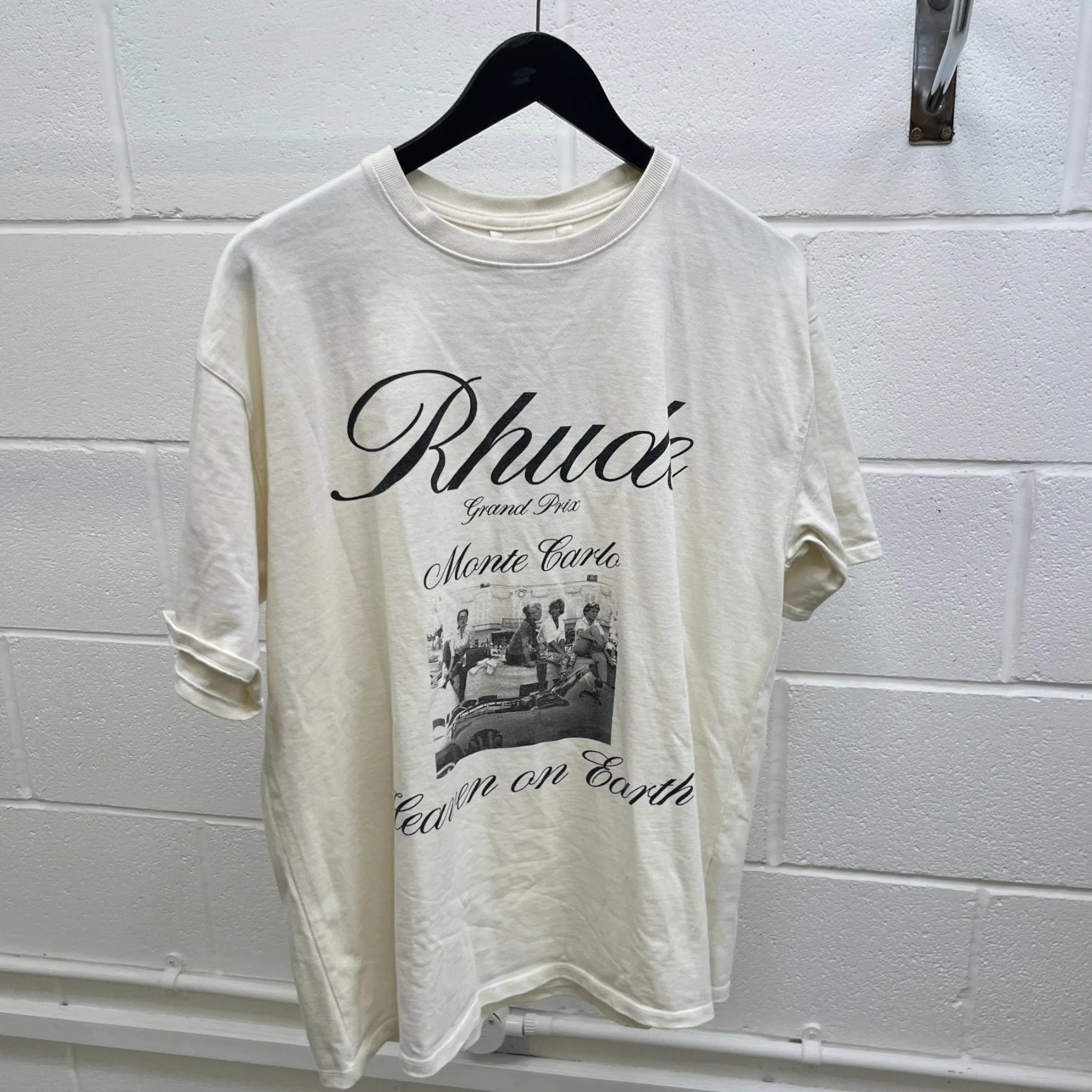 Men's Heaven On Earth T-Shirt Cream Size S - Image 8