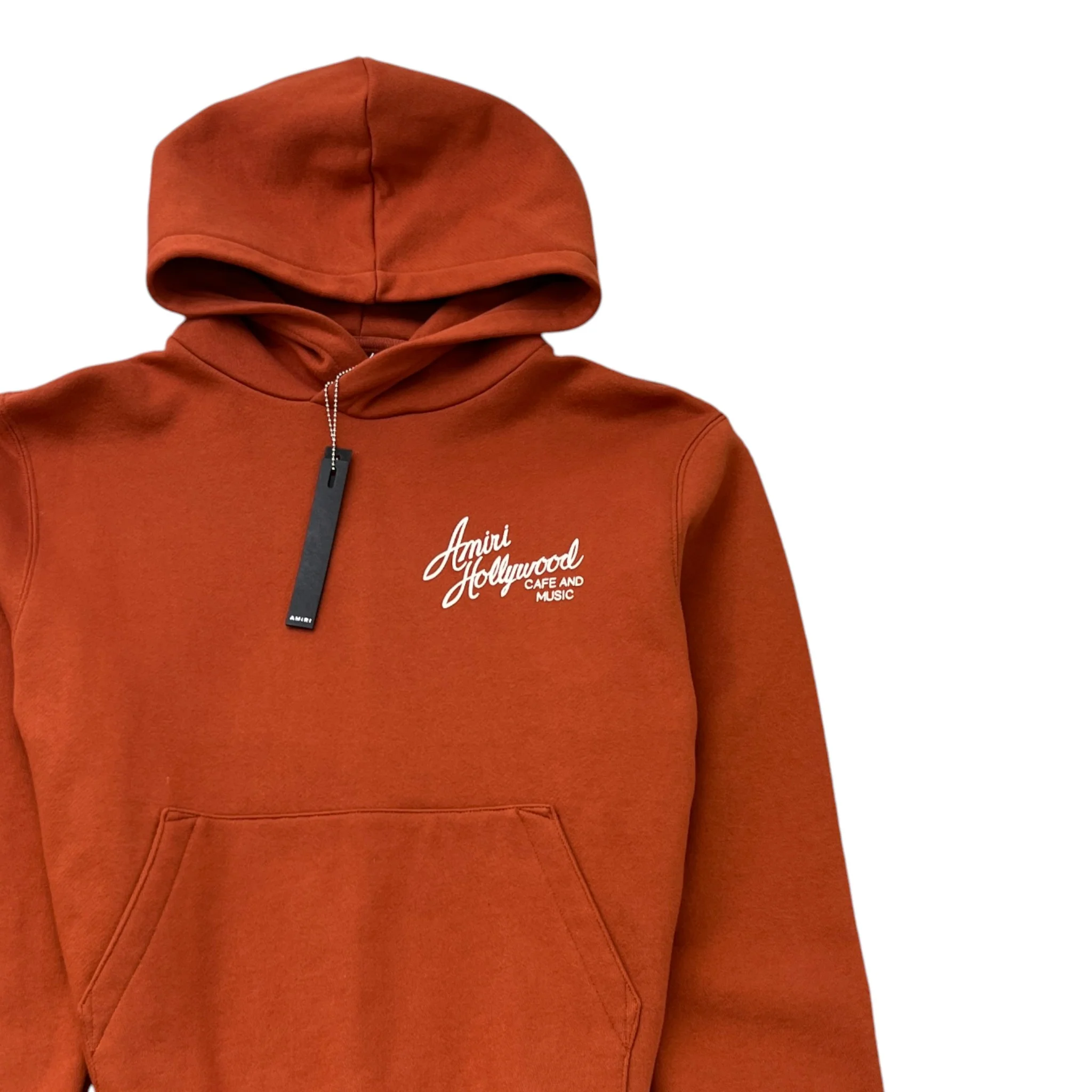 Men's Hollywood Hoodie Burnt Orange Size S - Image 3