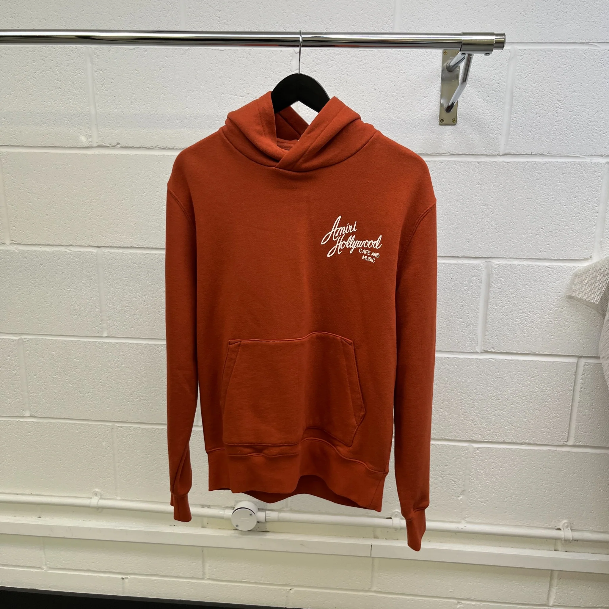 Men's Hollywood Hoodie Burnt Orange Size S - Image 9