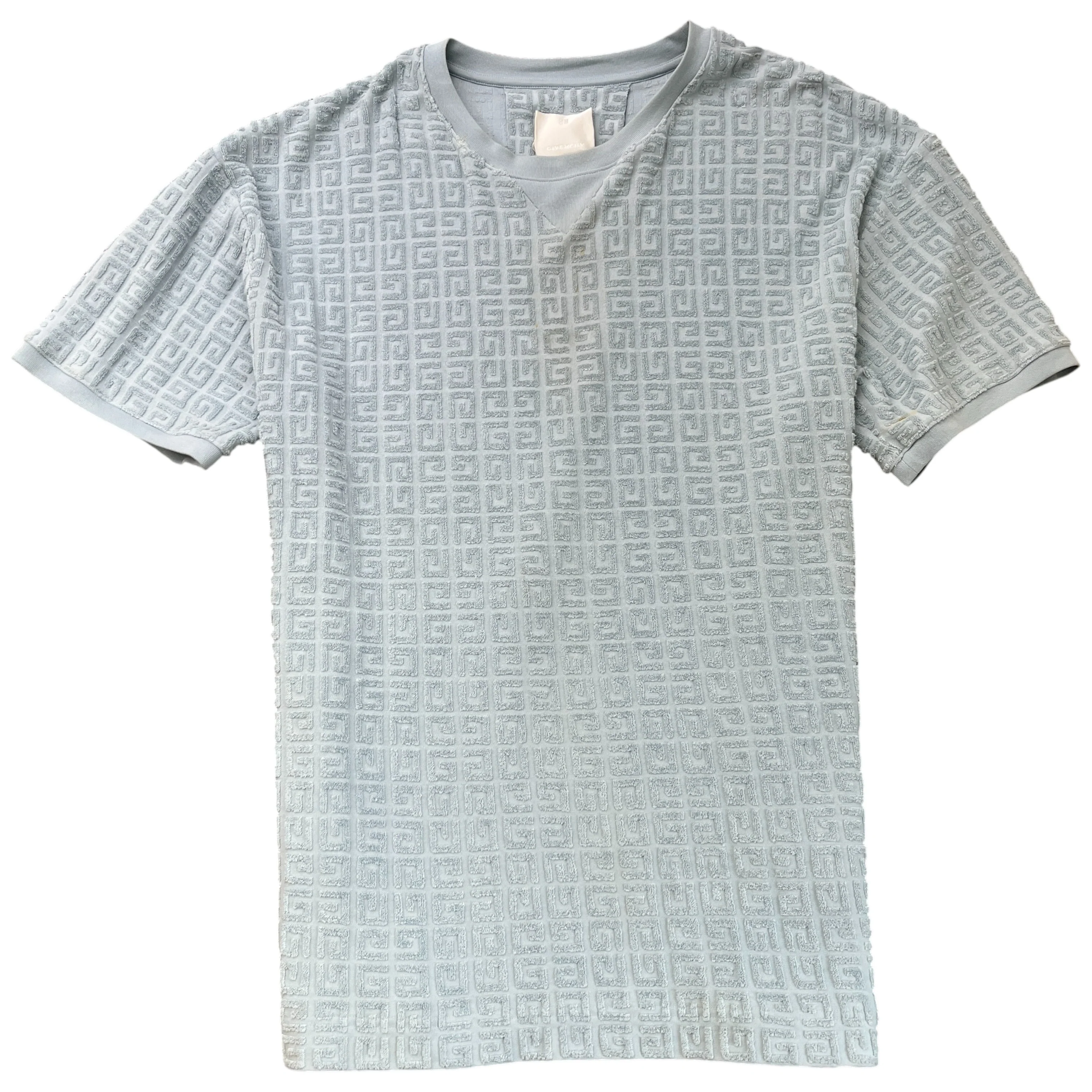 Men's Jacquard Towelling T-Shirt Blue Size L