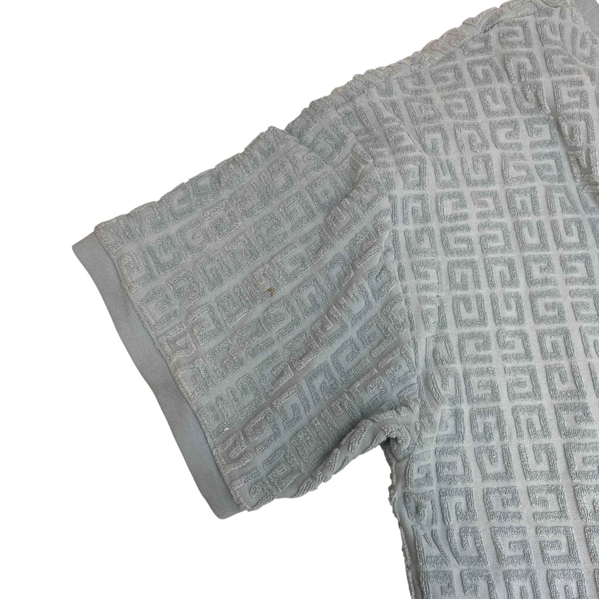Men's Jacquard Towelling T-Shirt Blue Size L - Image 11