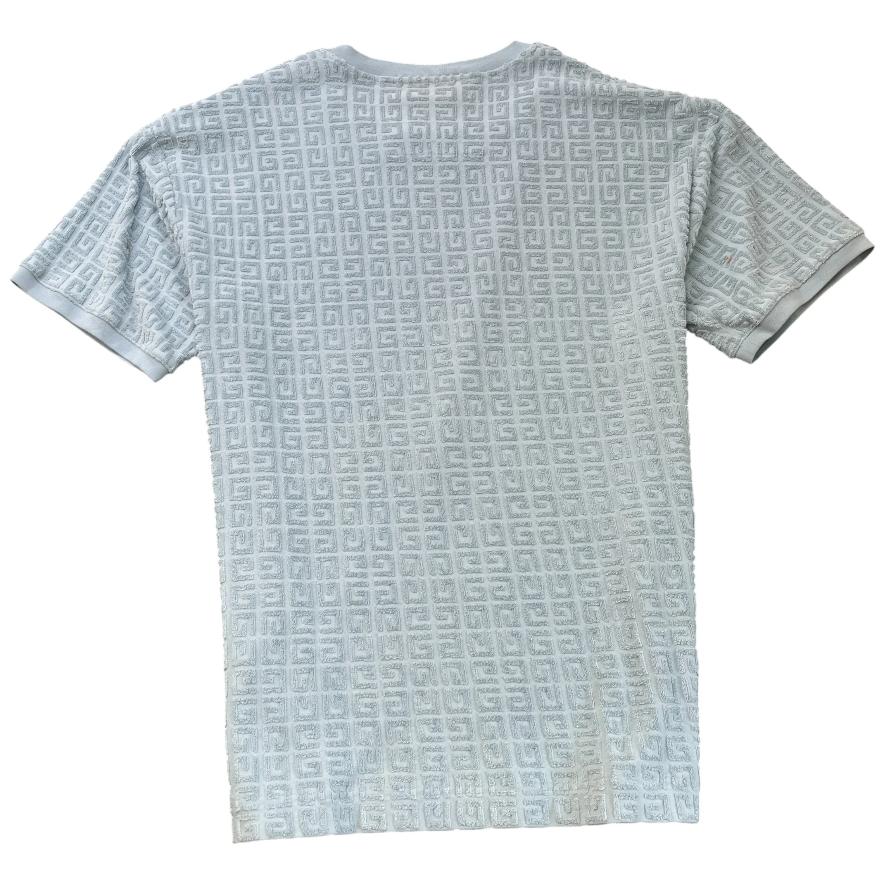 Men's Jacquard Towelling T-Shirt Blue Size L - Image 2