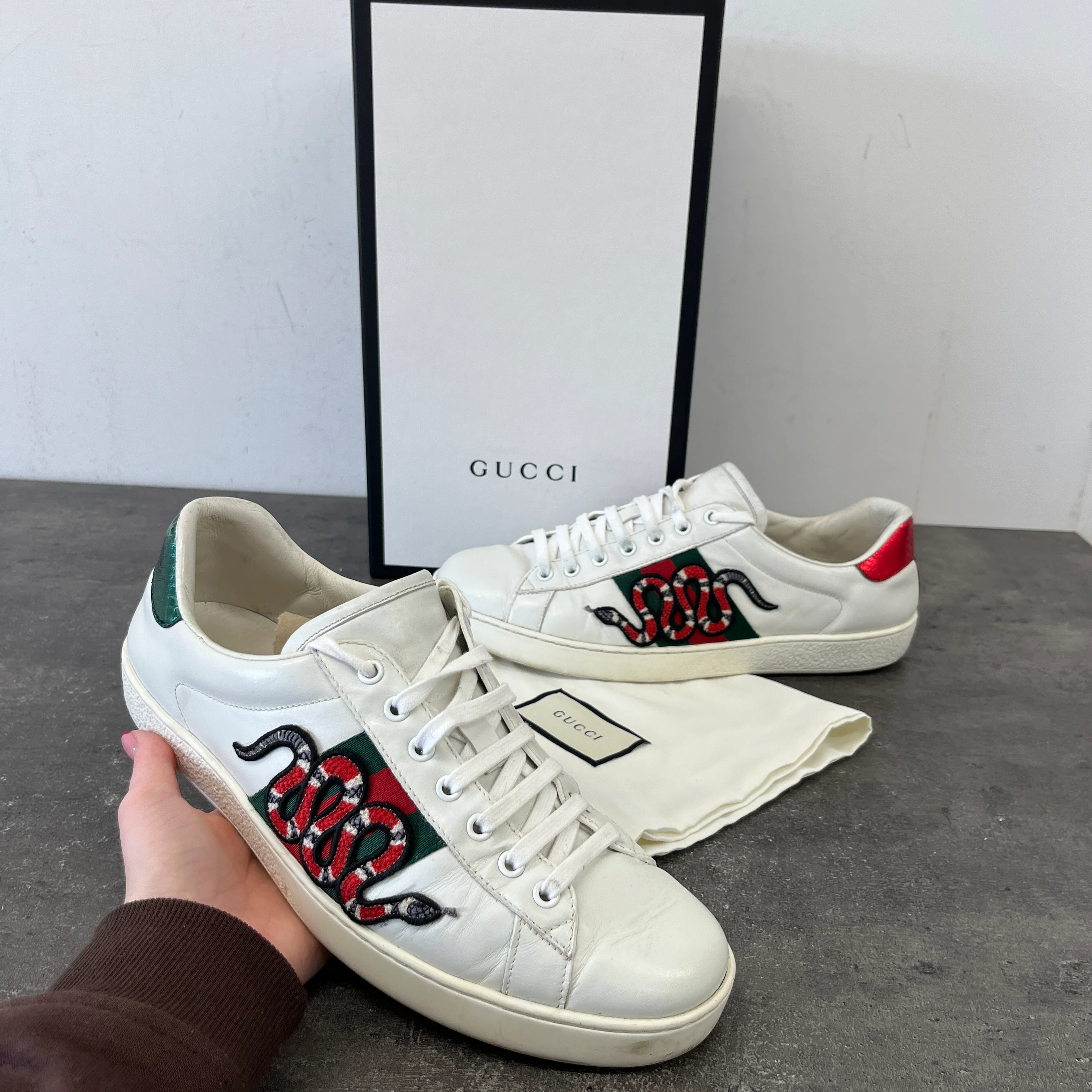 Men's Kingsnake Ace Low Trainers White Size EU 43.5 / UK 9.5 - Image 12