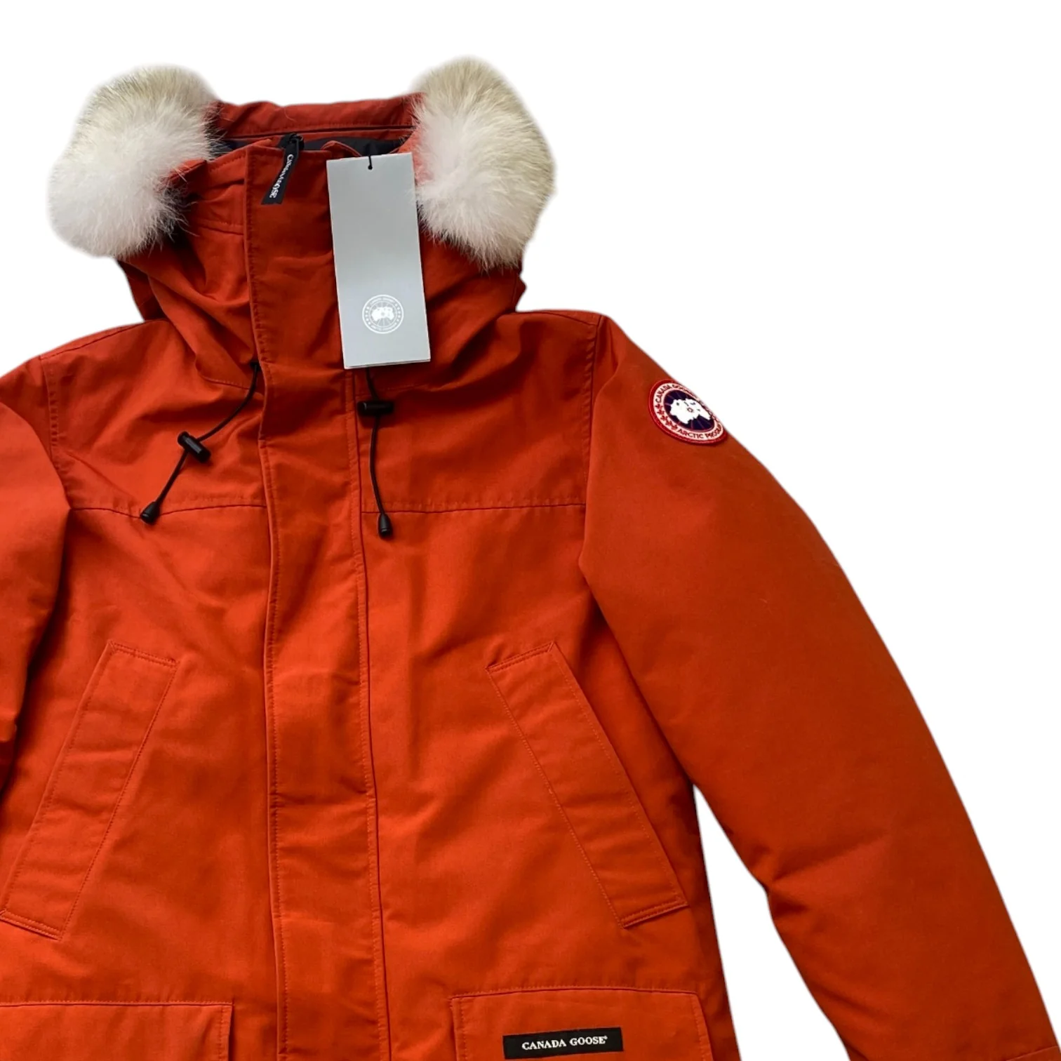Men's Langford Parka Down Jacket Burnt Orange Size S - Image 3