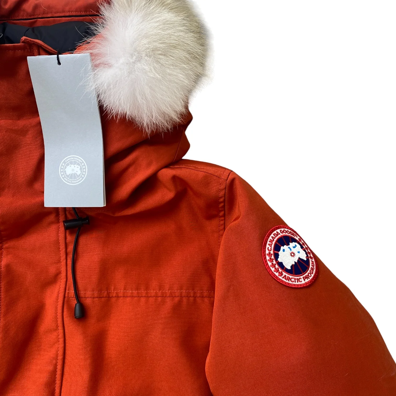 Men's Langford Parka Down Jacket Burnt Orange Size S - Image 5