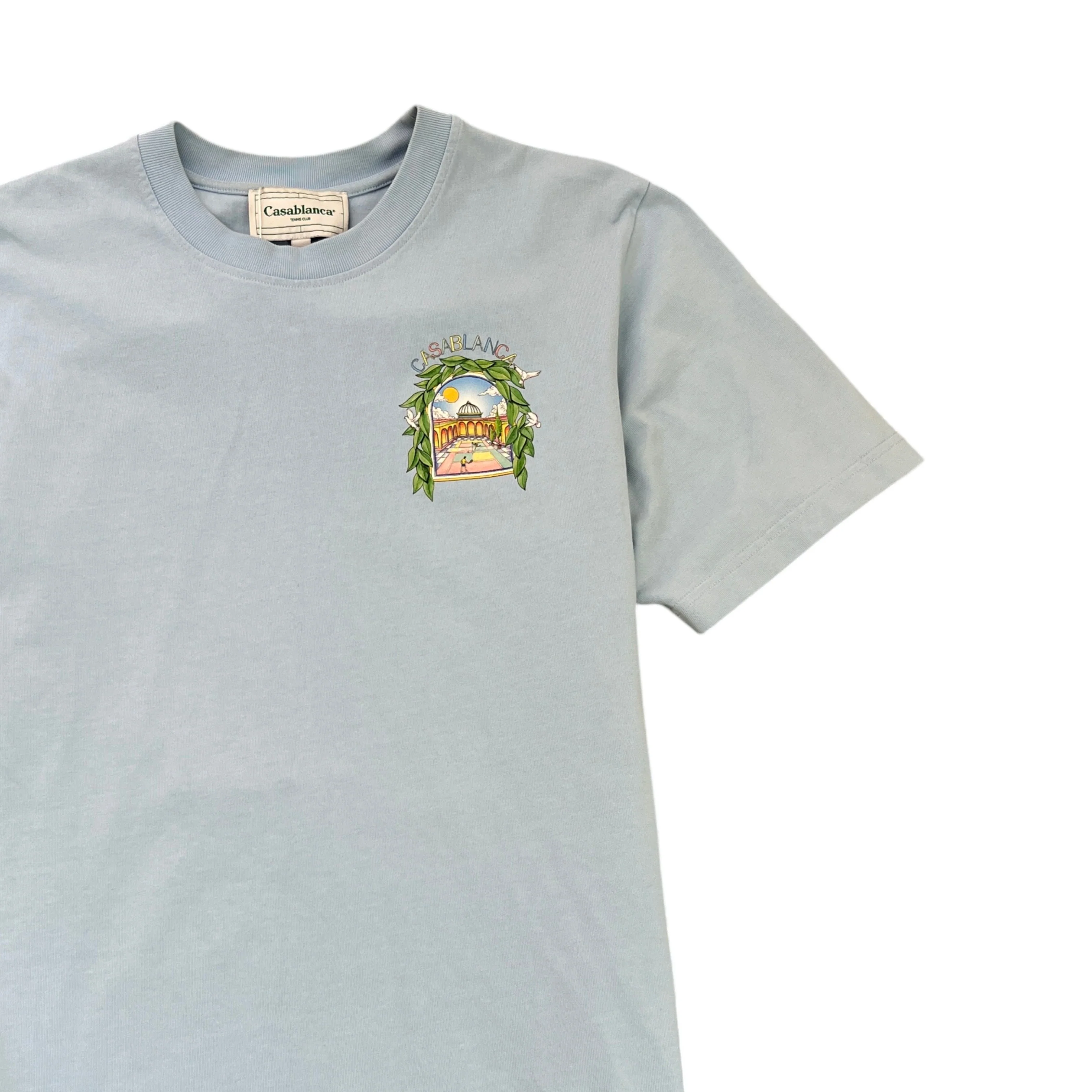 Men's L'Arche Tennis Club T-Shirt Blue Size M - Image 3