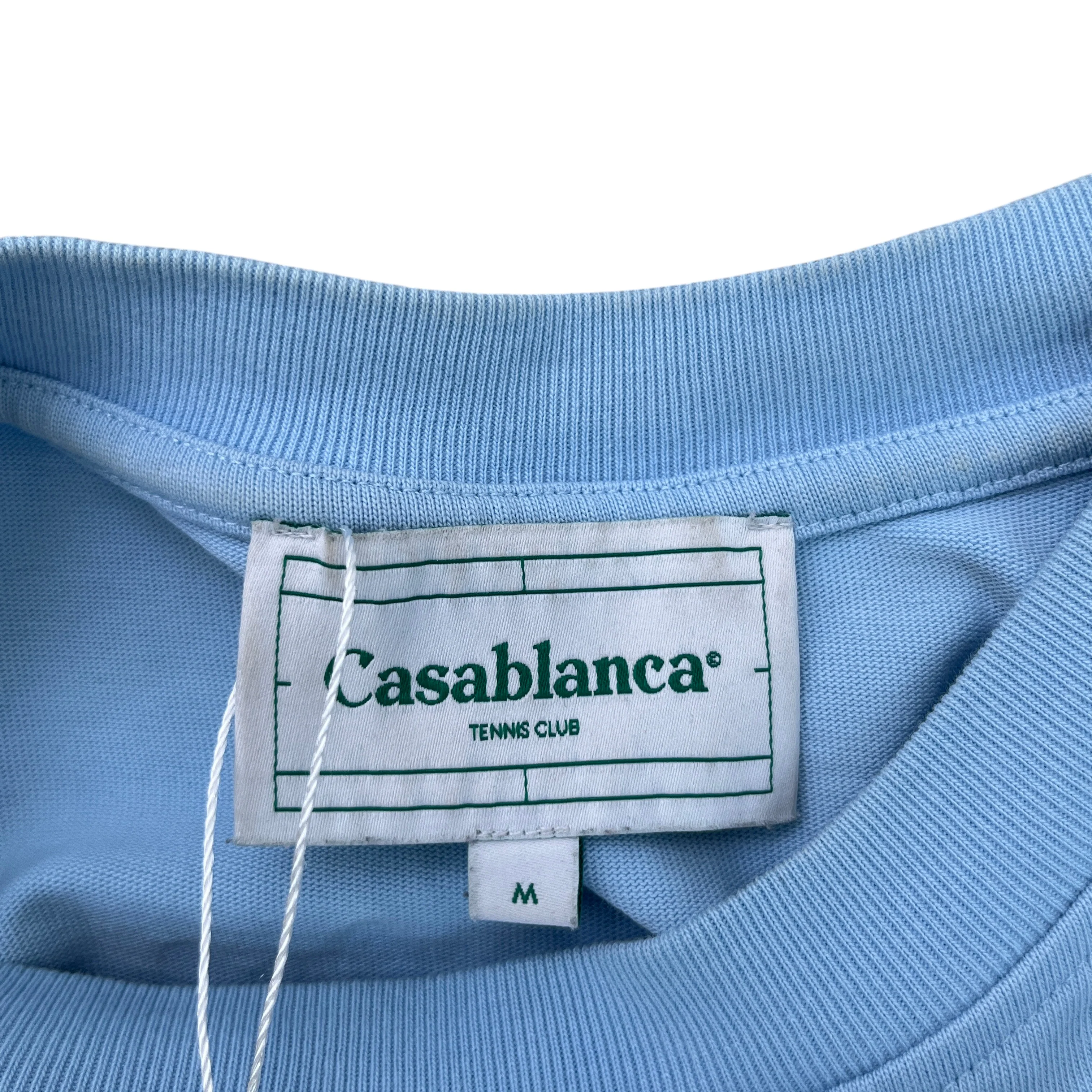 Men's L'Arche Tennis Club T-Shirt Blue Size M - Image 7