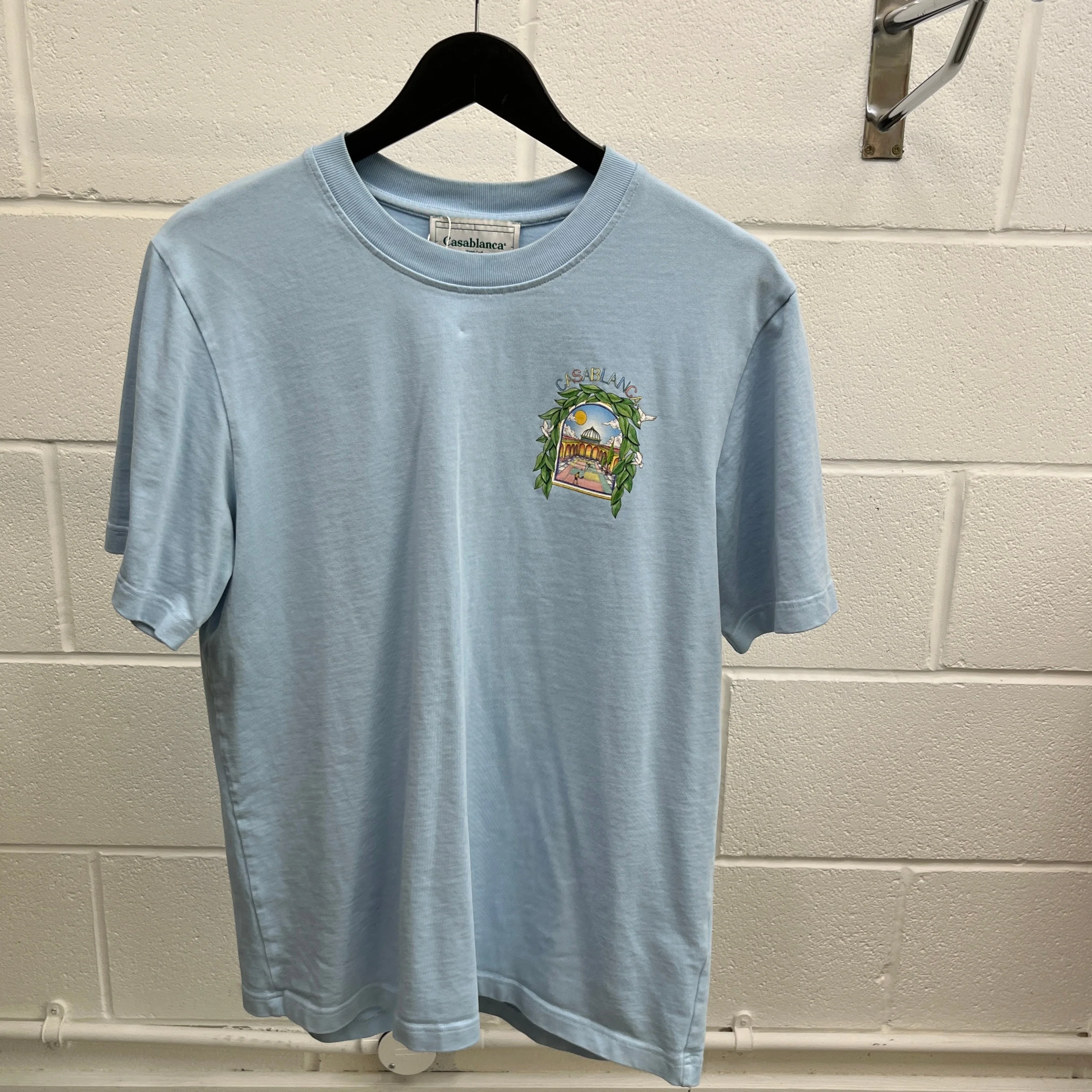 Men's L'Arche Tennis Club T-Shirt Blue Size M - Image 8