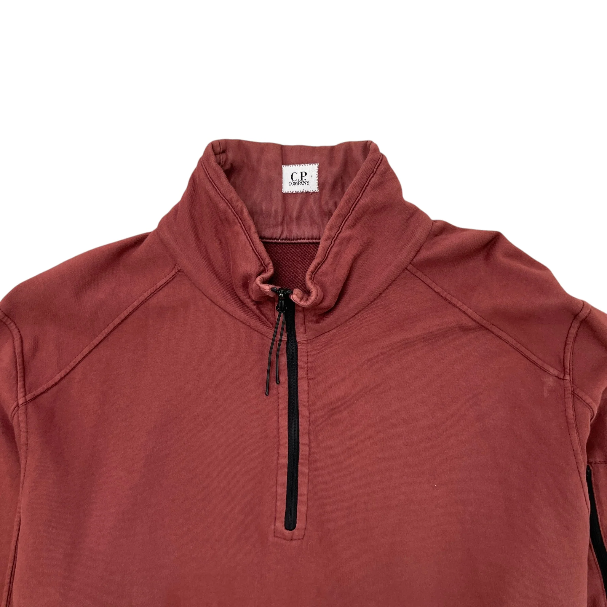 Men's Lens Half Zip Jumper Burgundy Size XXL - Image 6