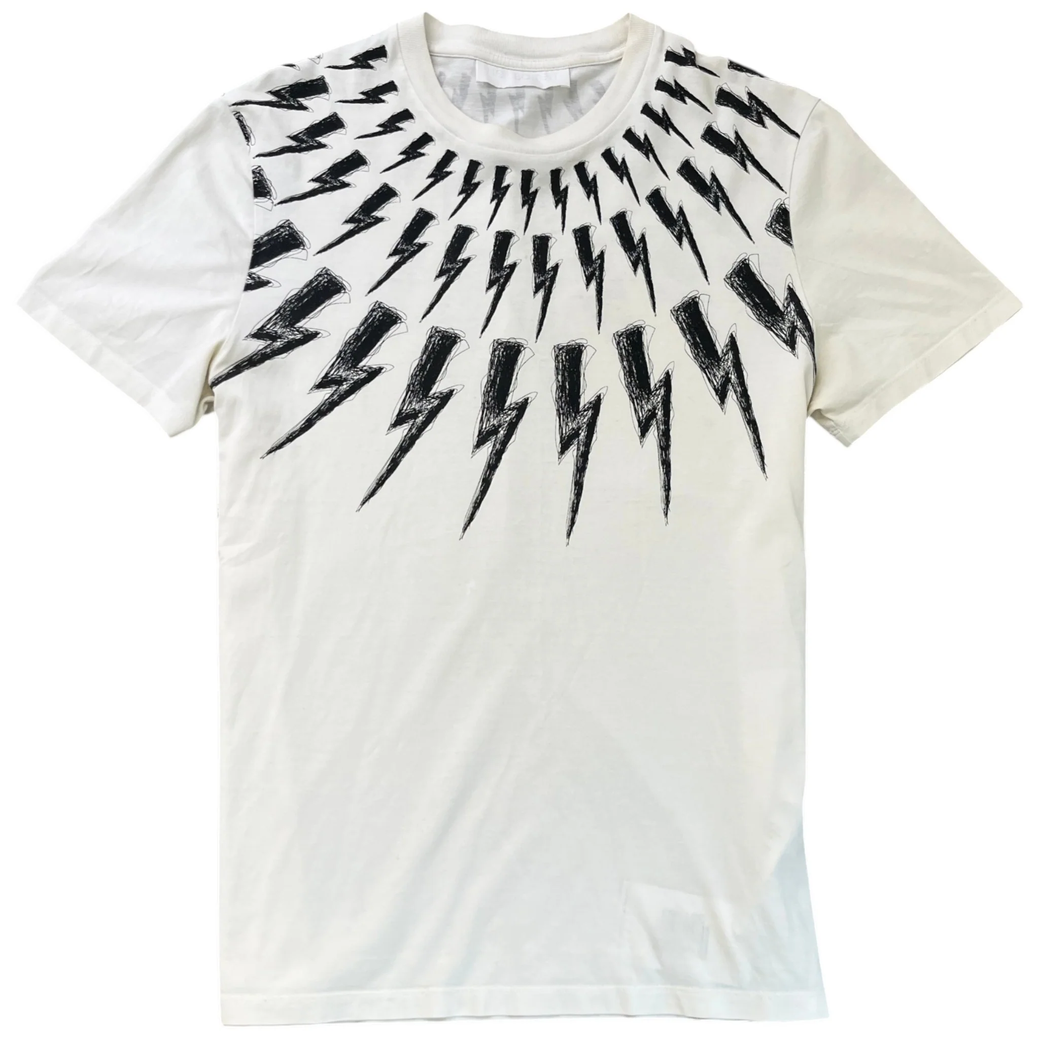 Men's Lighting Bolt Logo T-Shirt White Size M