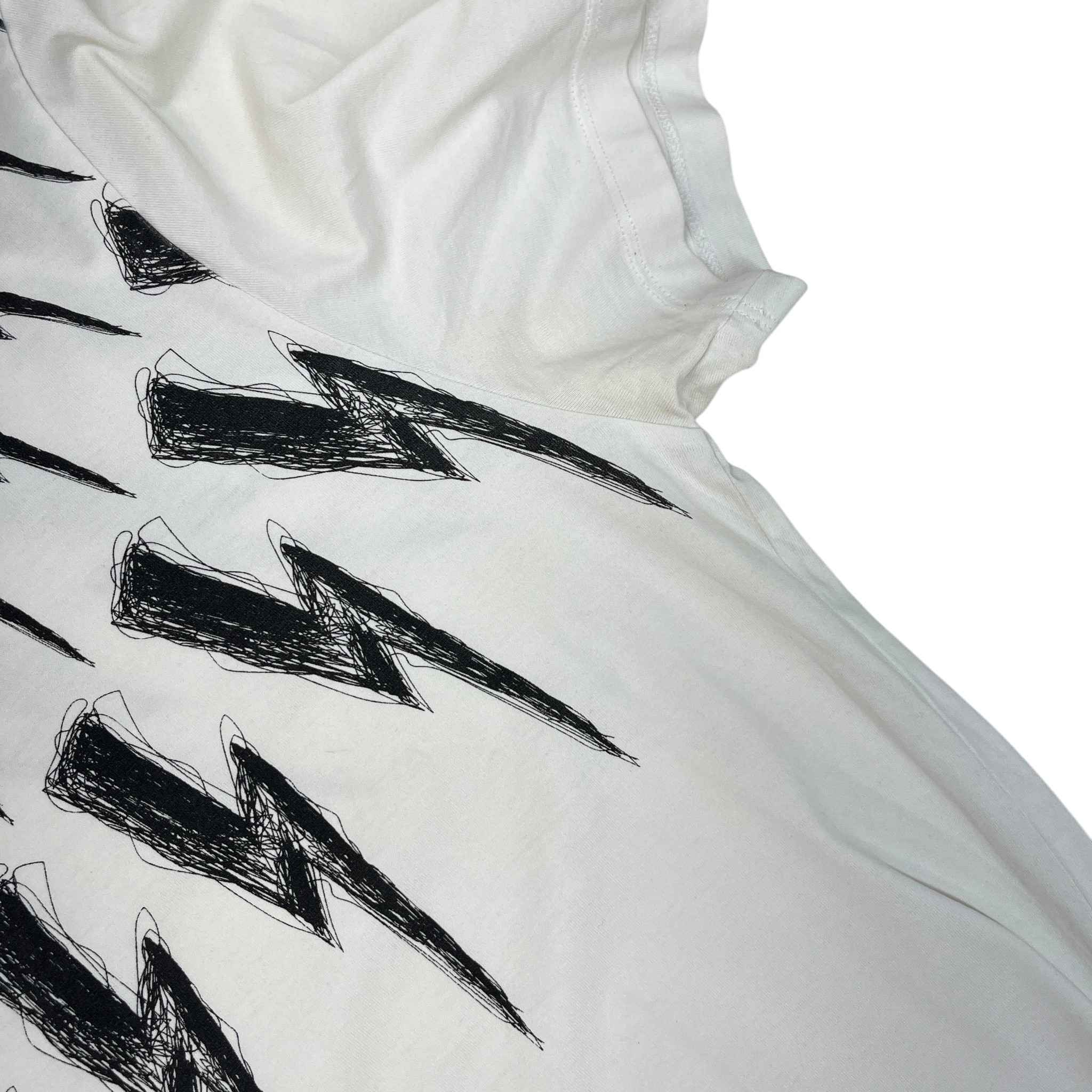 Men's Lighting Bolt Logo T-Shirt White Size M - Image 10