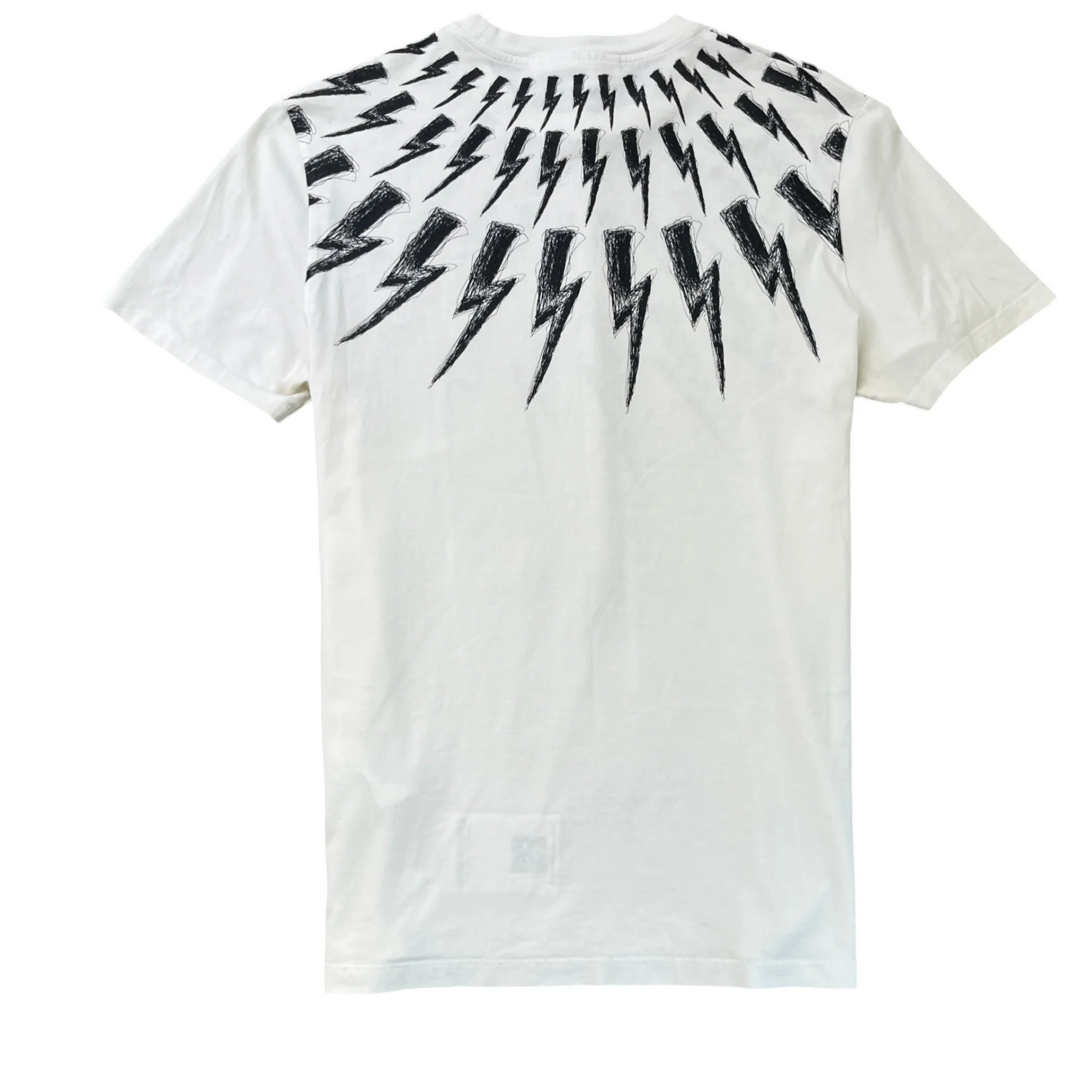 Men's Lighting Bolt Logo T-Shirt White Size M - Image 2