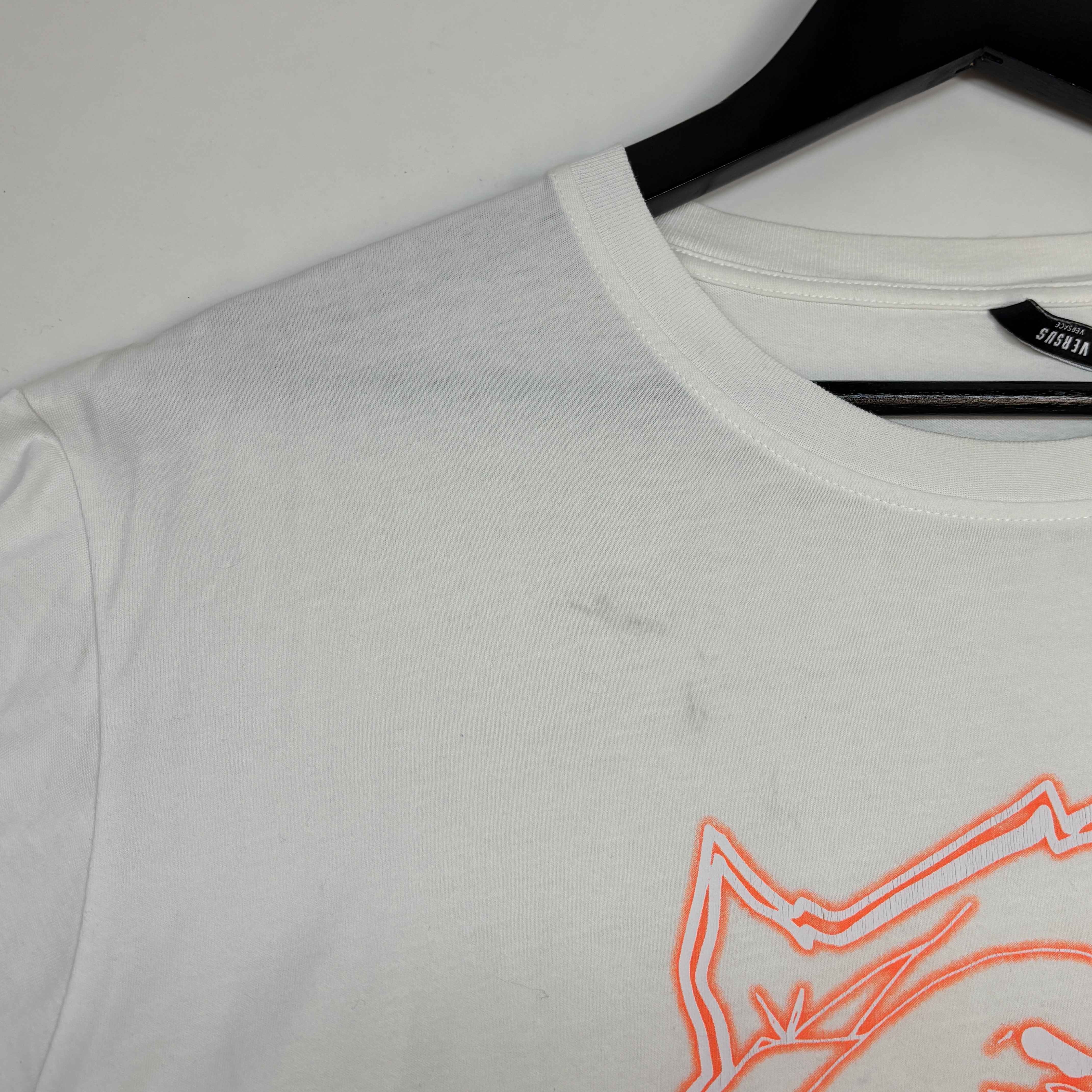 Men's Lions Head Logo Print T-Shirt White Size M - Image 9