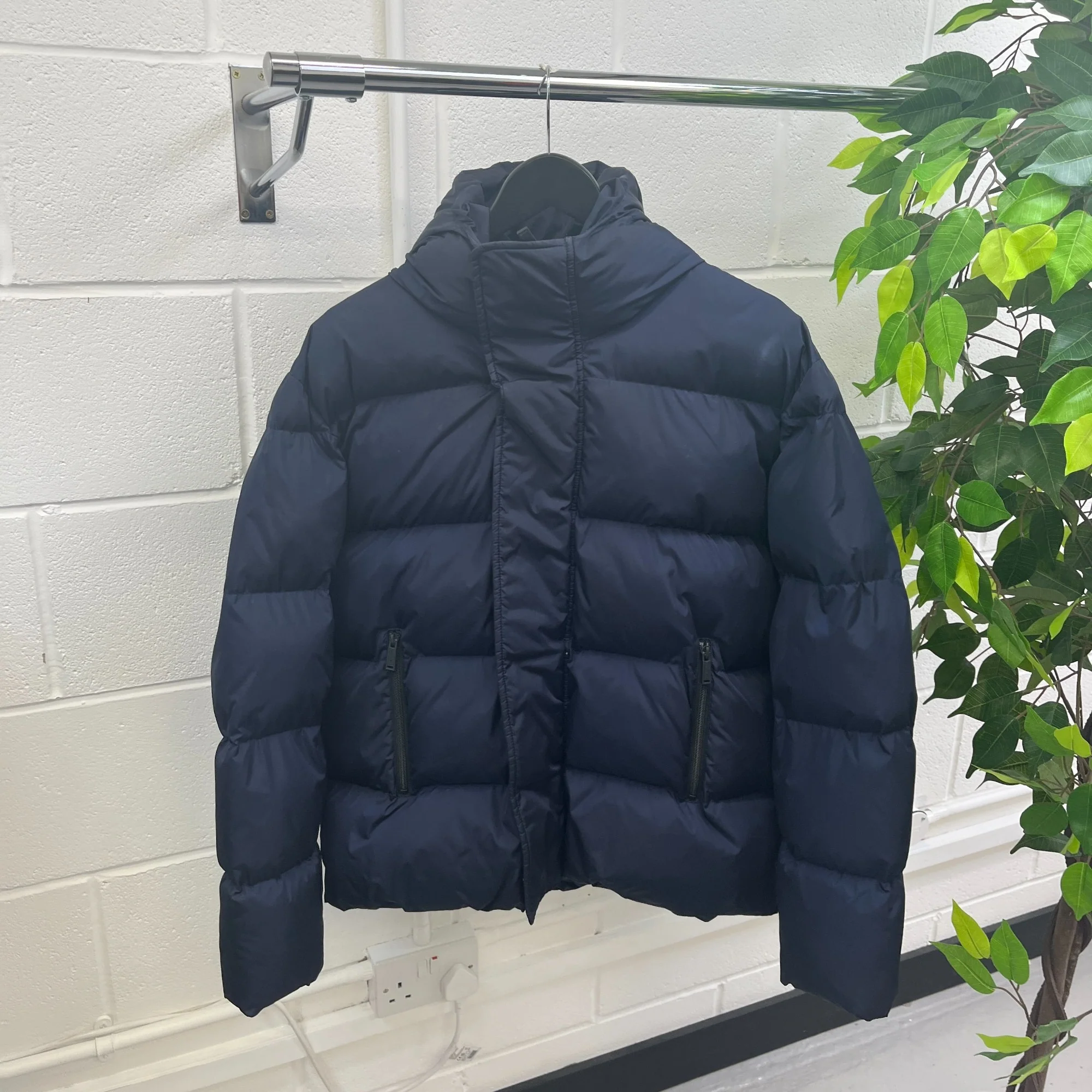 Men's Logo Down Jacket Navy Size Age 16 - Image 7