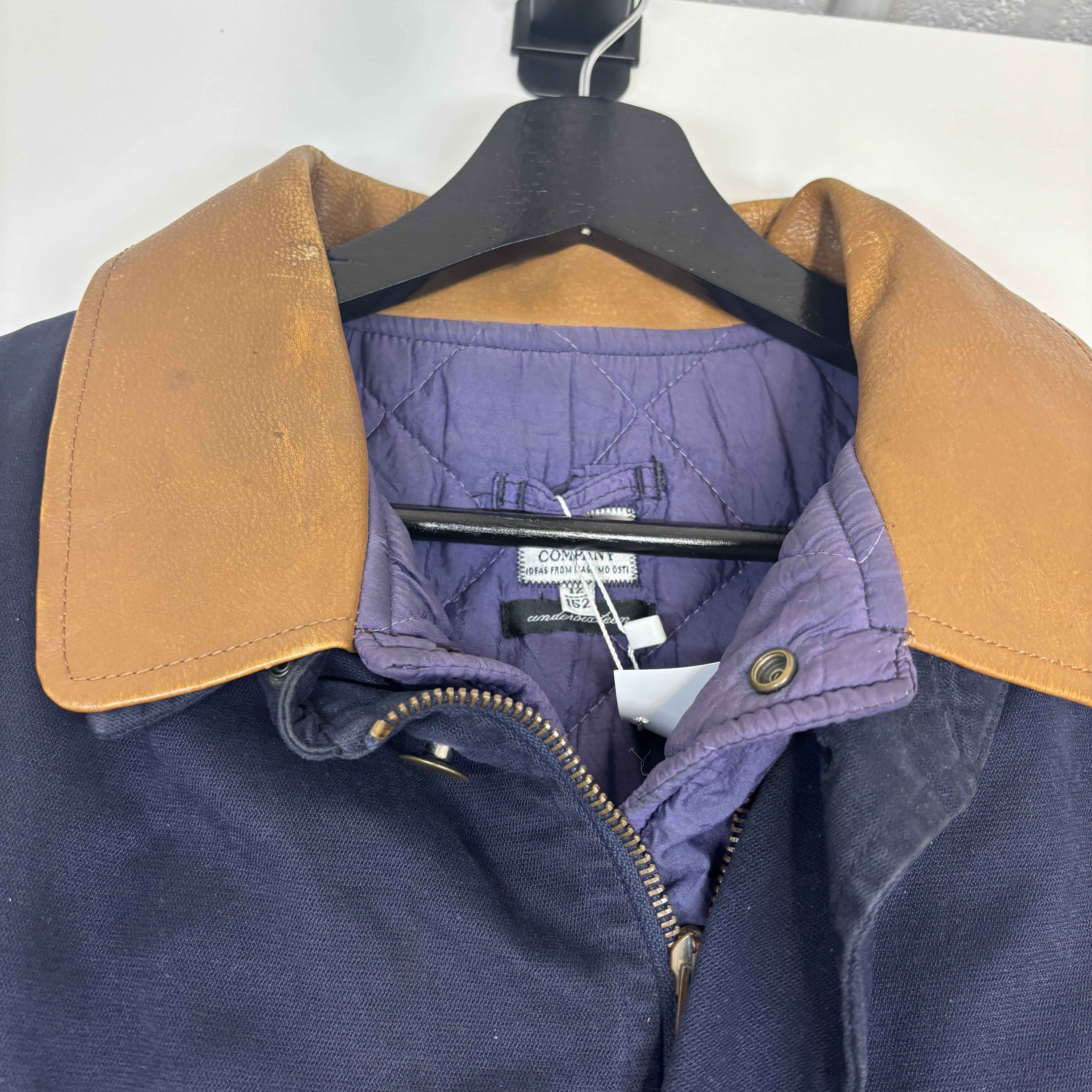 Men's Logo Kids Zip Up Jacket Navy Size Junior Age 12 - Image 13