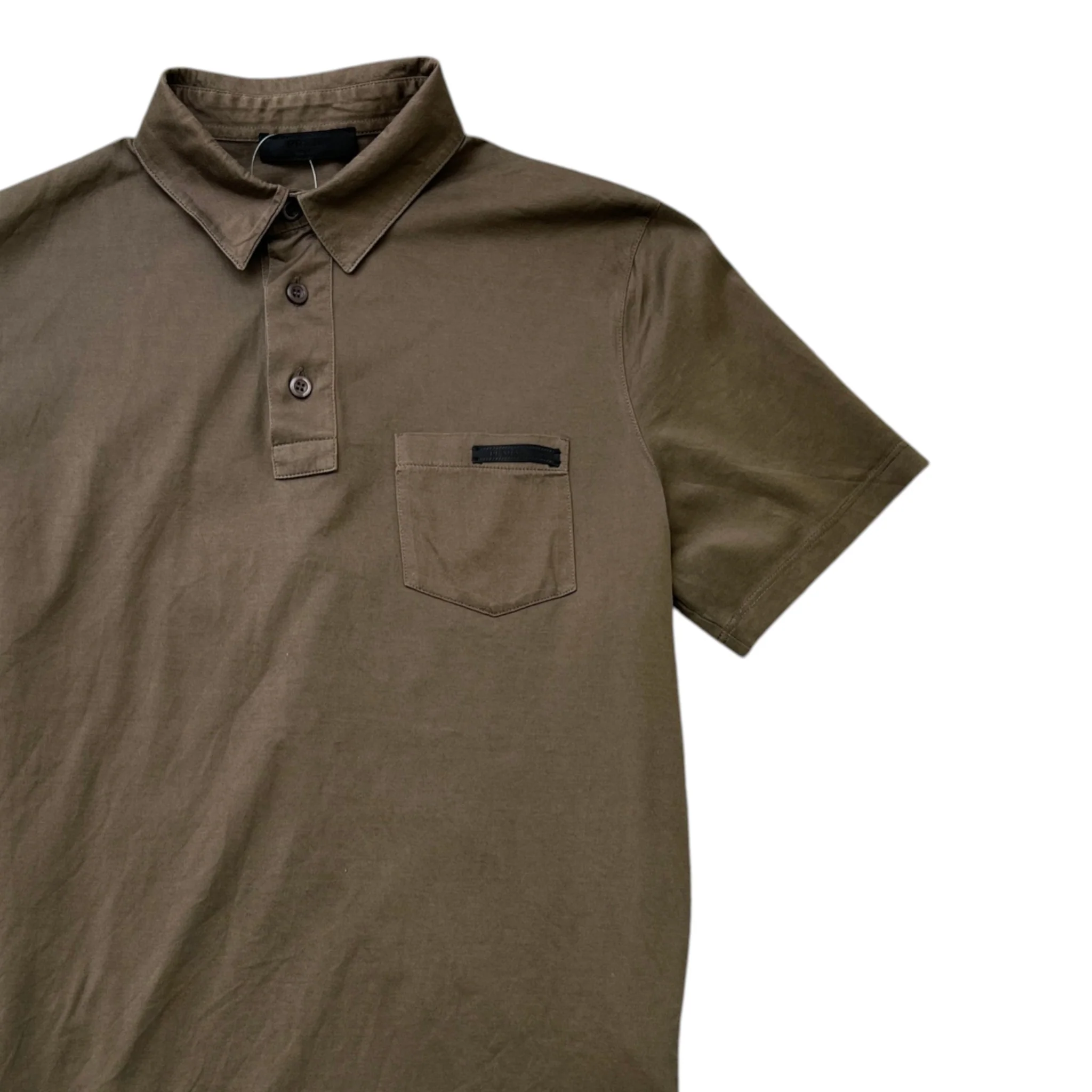 Men's Logo Polo Shirt Khaki Size S - Image 3